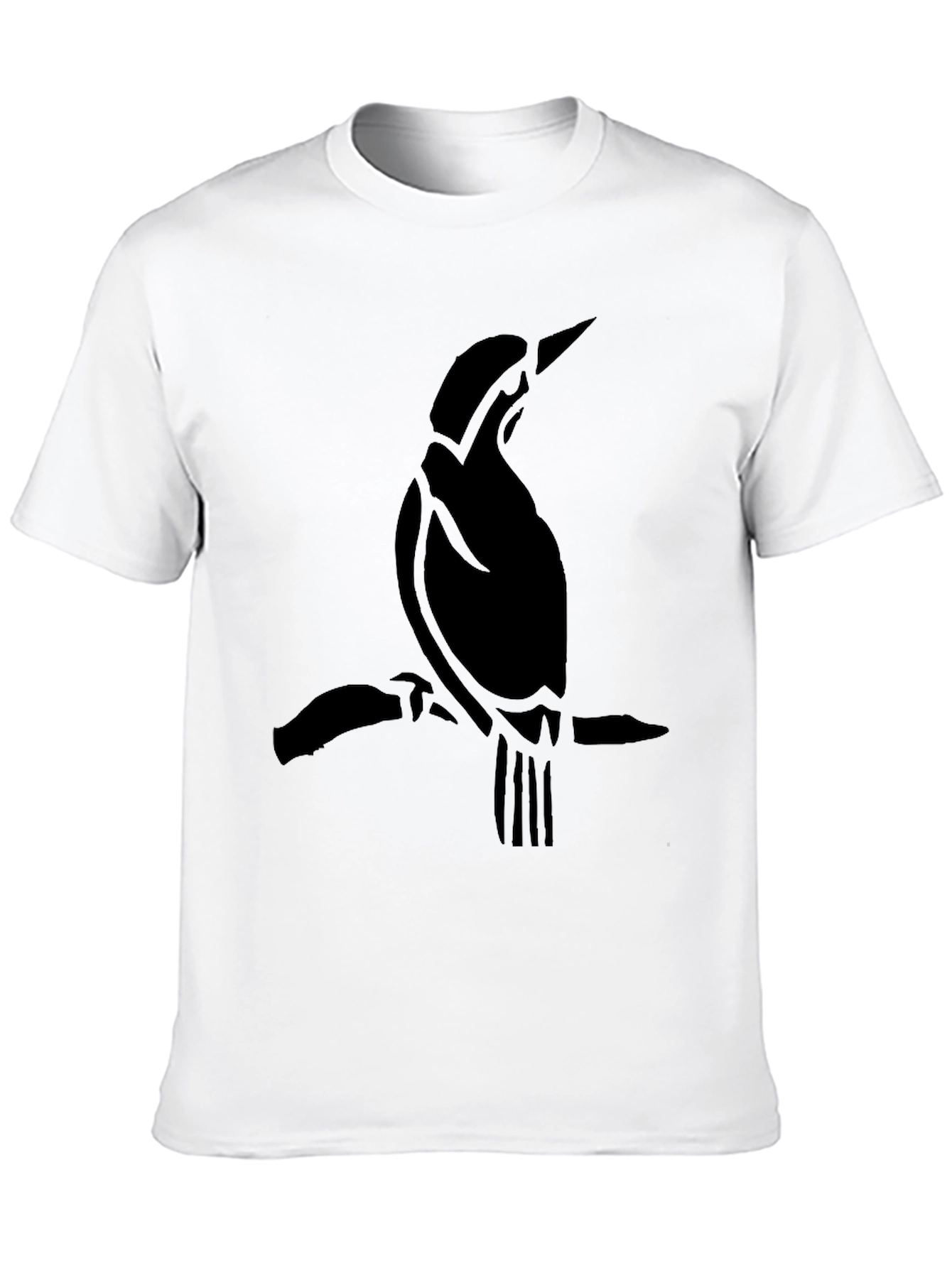 Bird Silhouette Tee - Classic Black Cotton T-Shirt