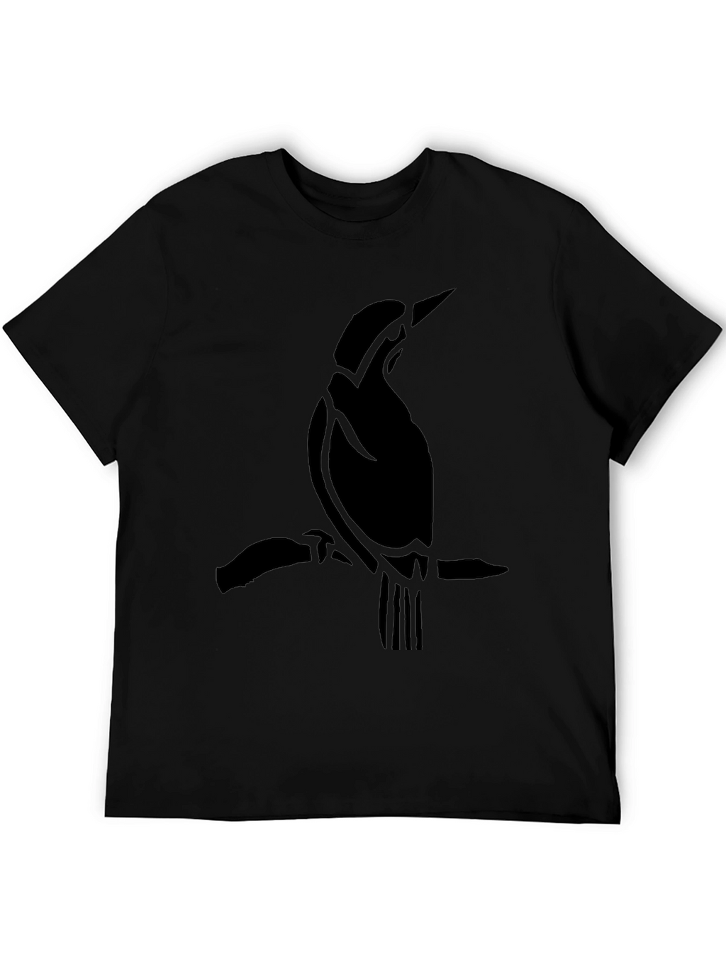 Bird Silhouette Tee - Classic Black Cotton T-Shirt