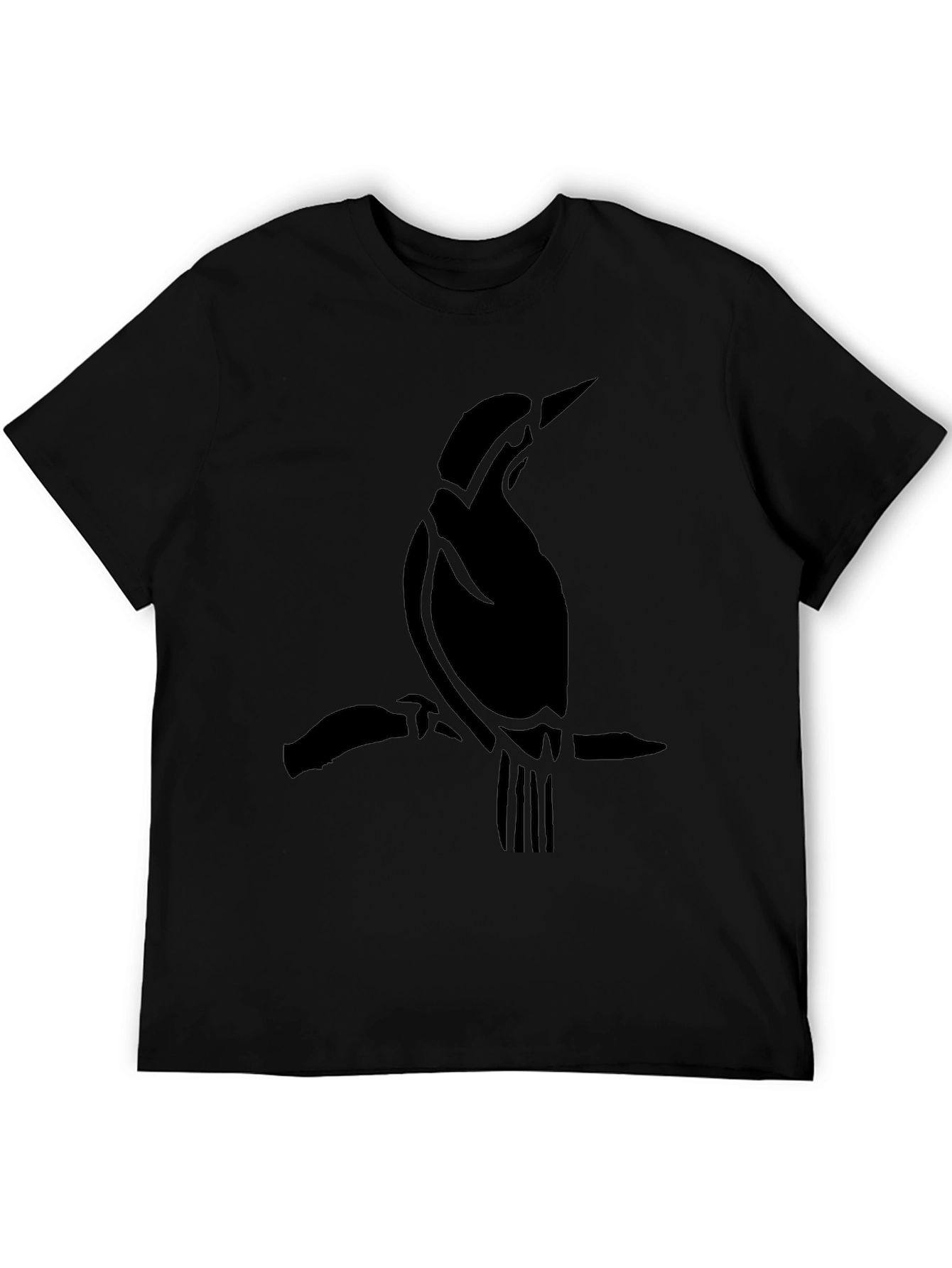 Bird Silhouette Tee - Classic Black Cotton T-Shirt