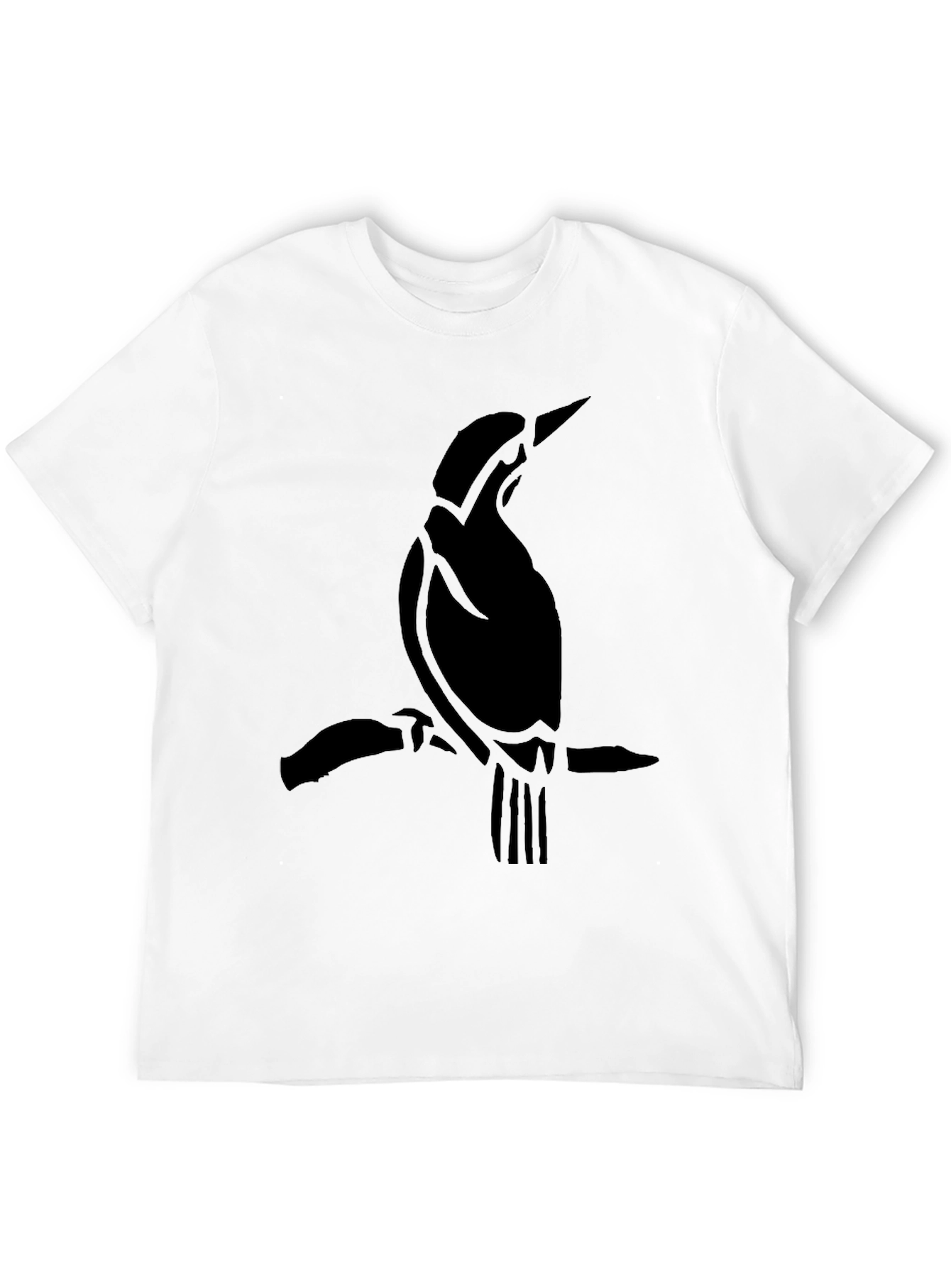 Bird Silhouette Tee - Classic Black Cotton T-Shirt