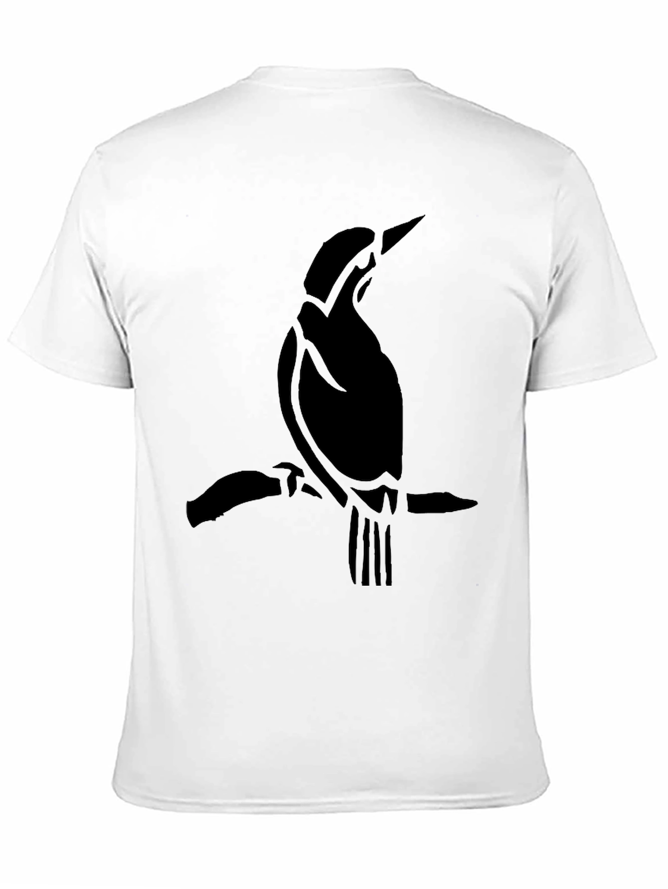 Bird Silhouette Tee - Classic Black Cotton T-Shirt