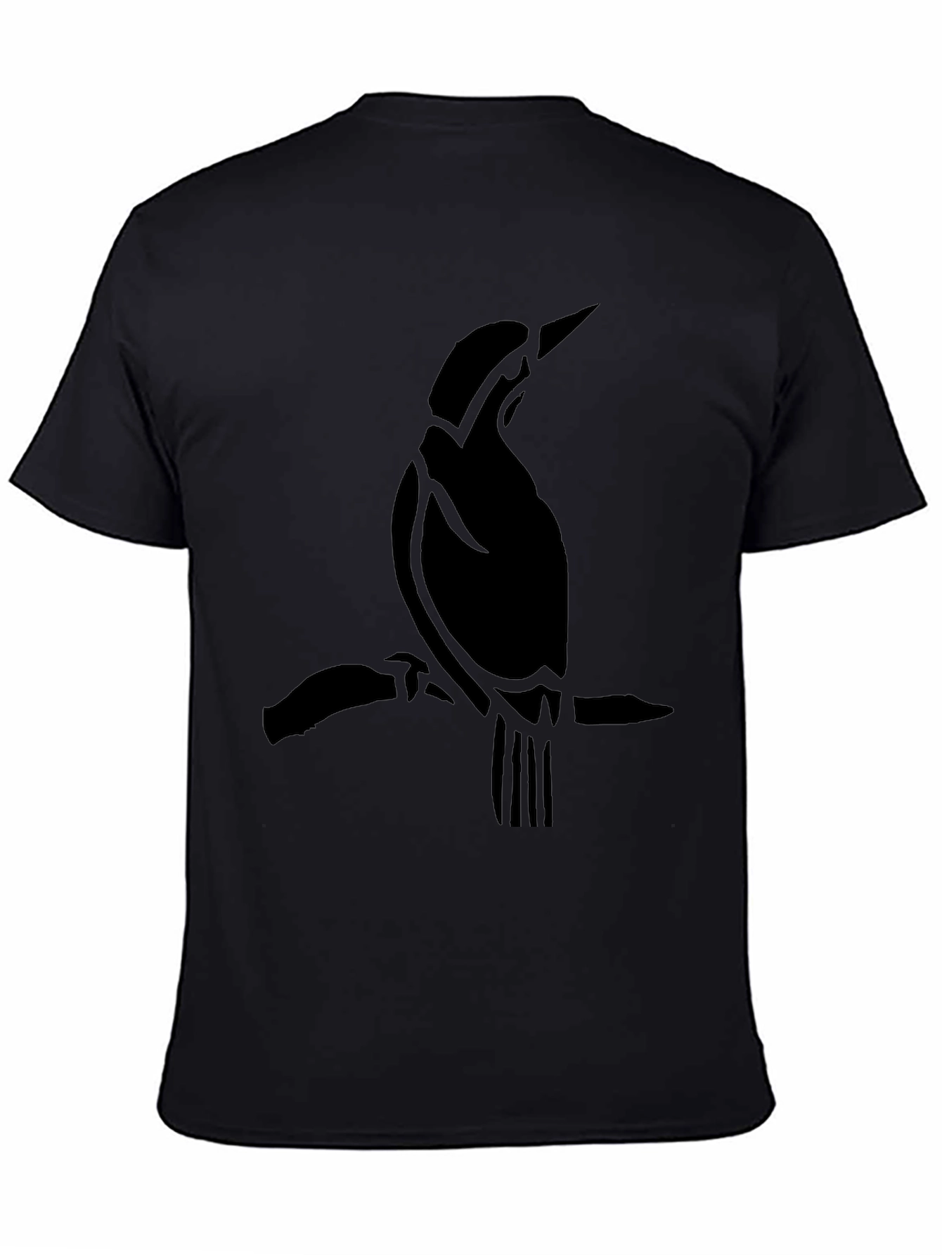 Bird Silhouette Tee - Classic Black Cotton T-Shirt