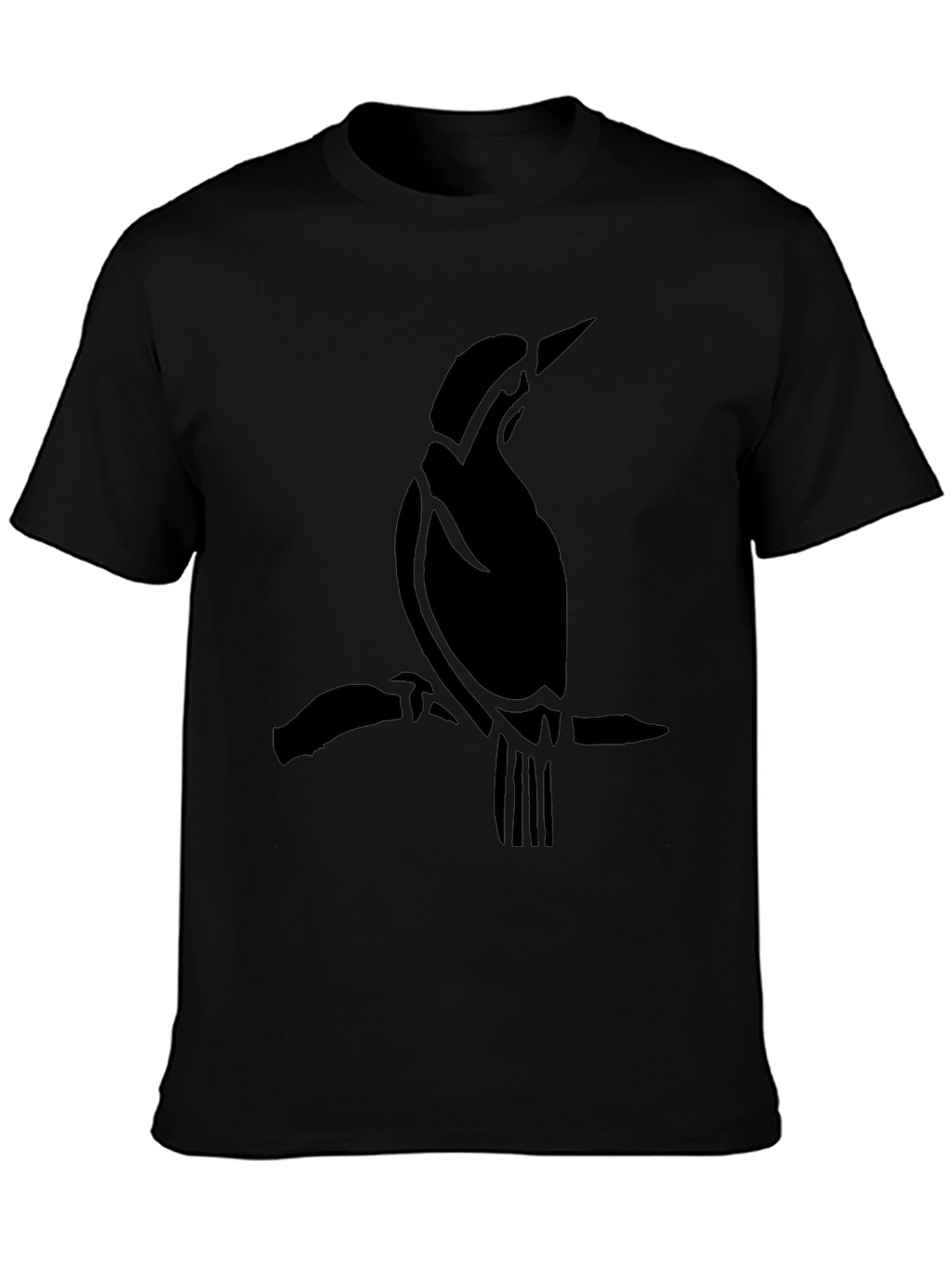 Bird Silhouette Tee - Classic Black Cotton T-Shirt