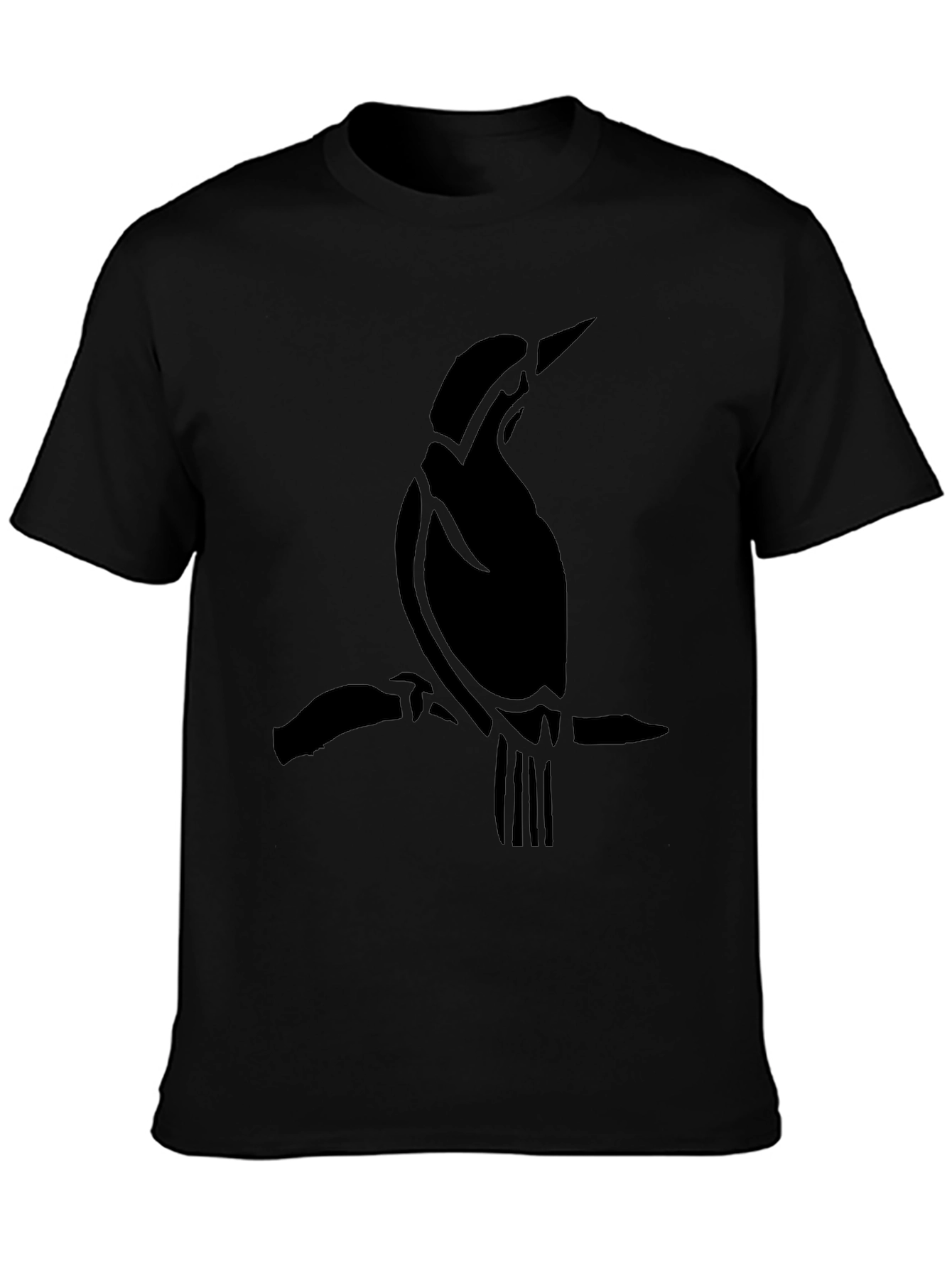 Bird Silhouette Tee - Classic Black Cotton T-Shirt