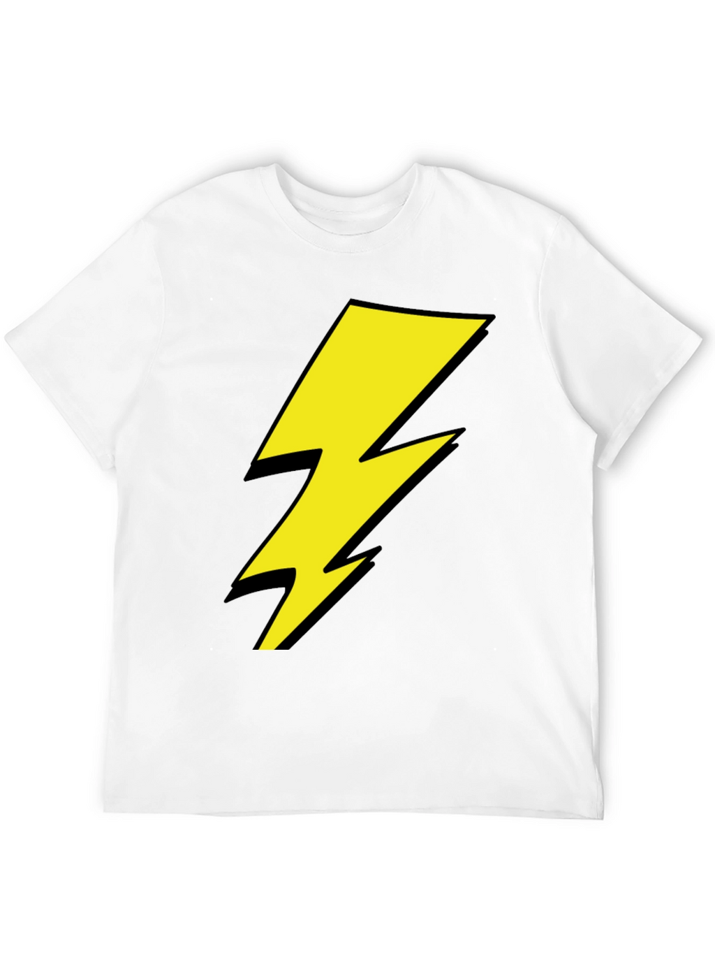 Lightning Bolt Graphic Tee - Black Cotton Shirt