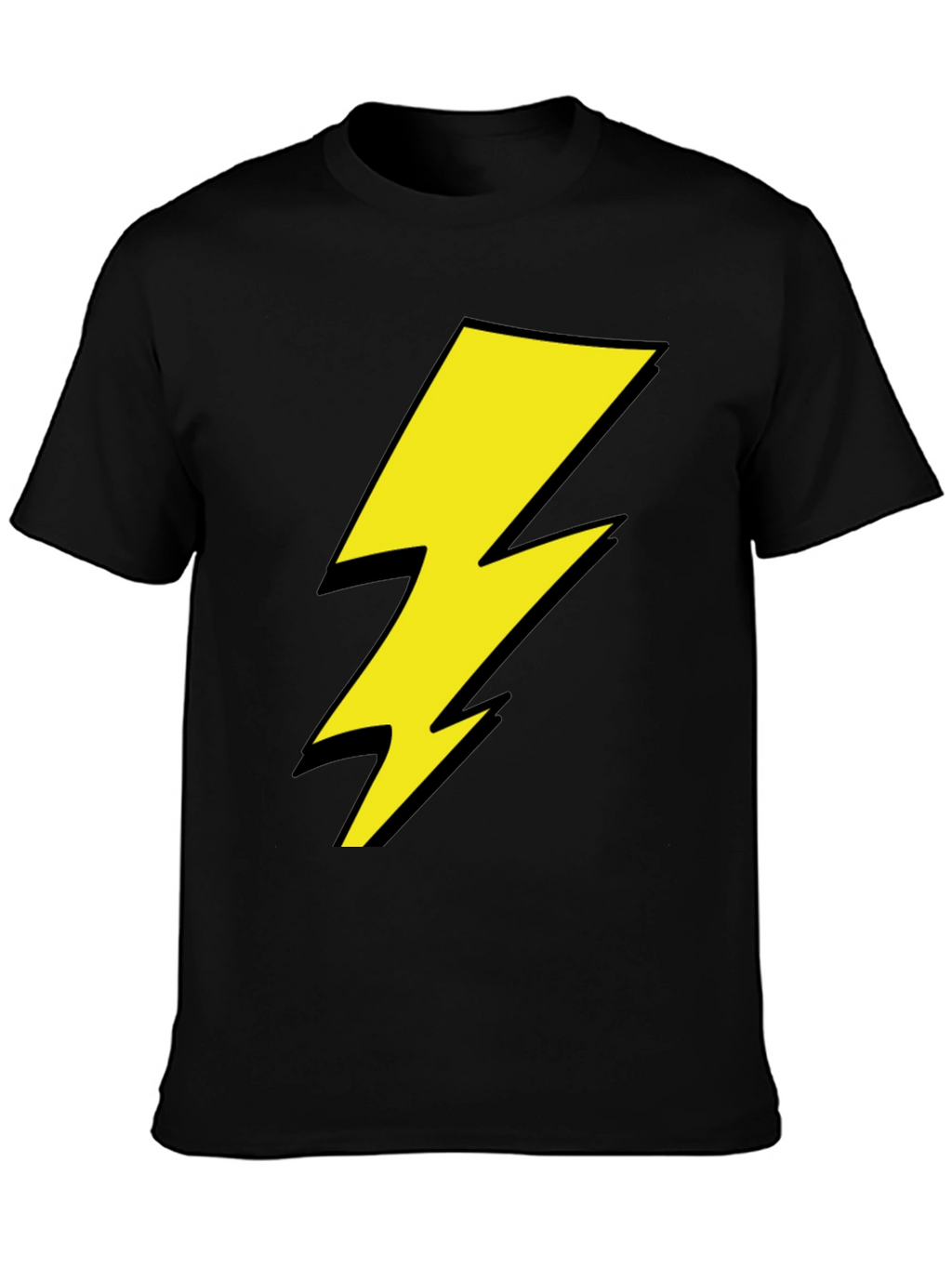 Lightning Bolt Graphic Tee - Black Cotton Shirt