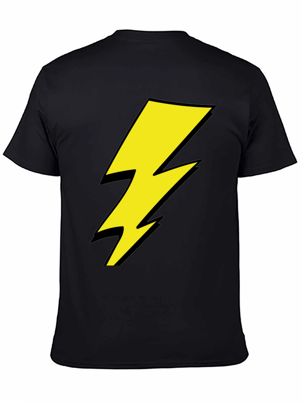 Lightning Bolt Graphic Tee - Black Cotton Shirt