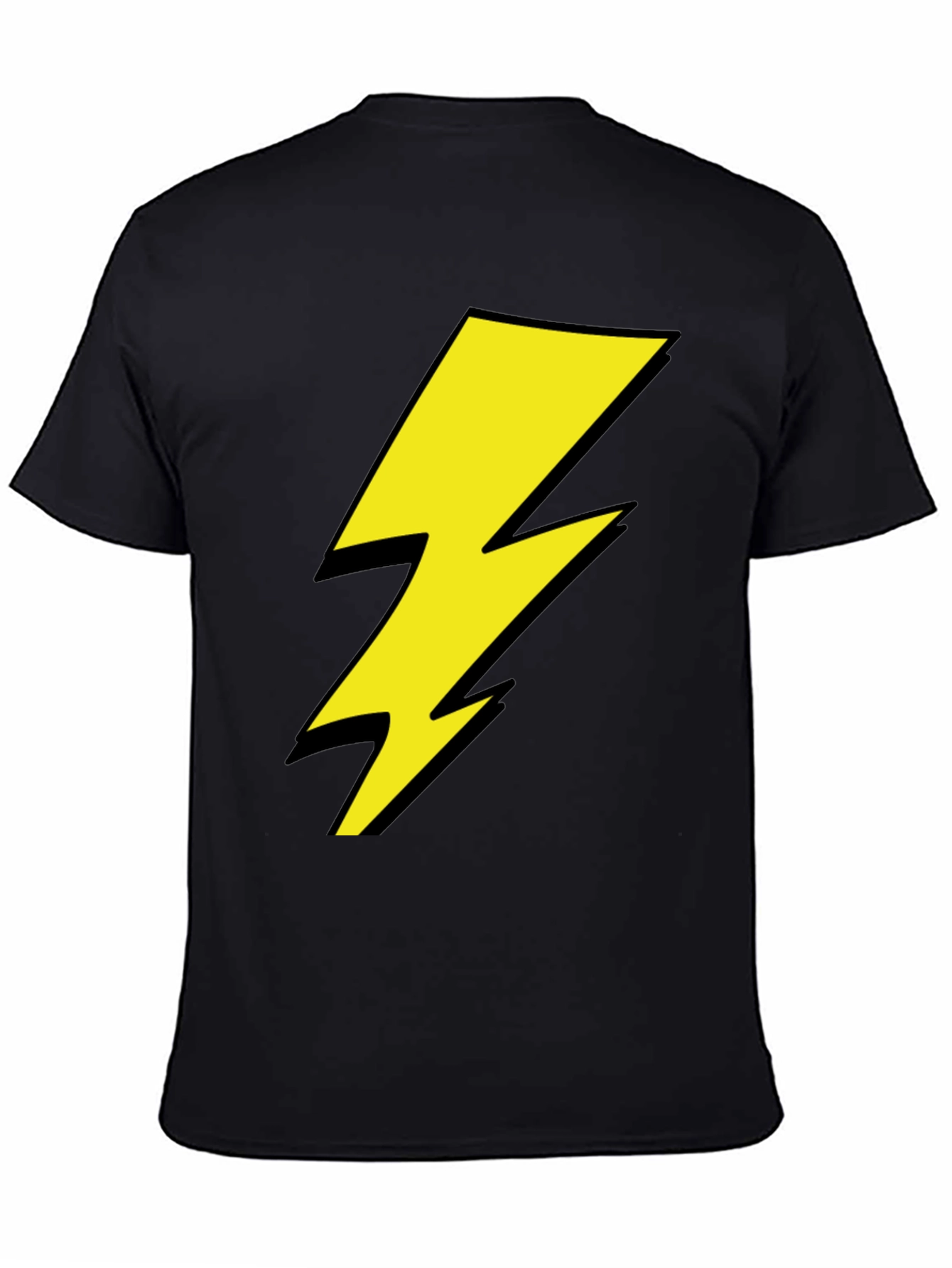 Lightning Bolt Graphic Tee - Black Cotton Shirt