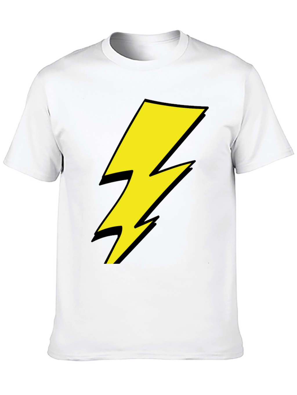 Lightning Bolt Graphic Tee - Black Cotton Shirt