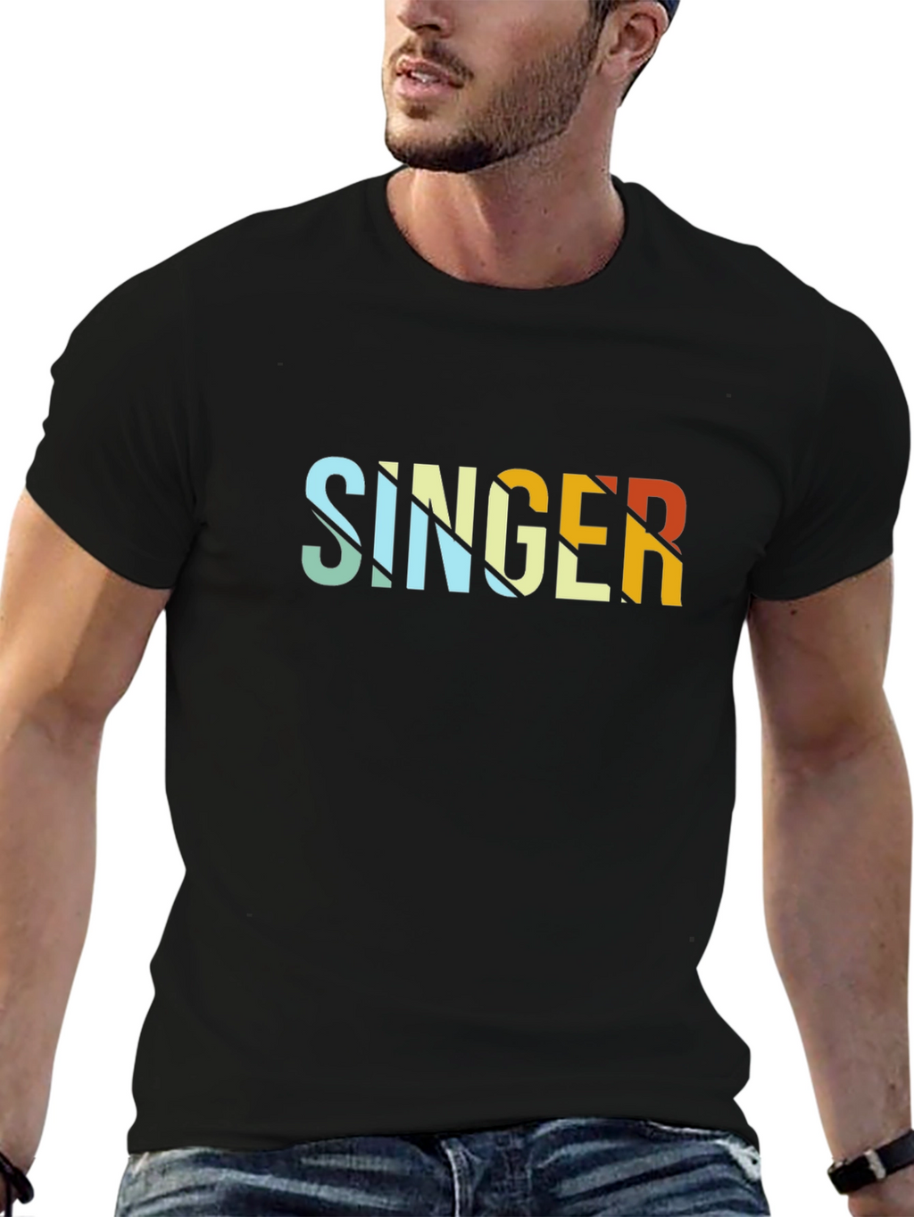 Retro Singer Graphic Tee - Stylish Music Lover T-Shirt