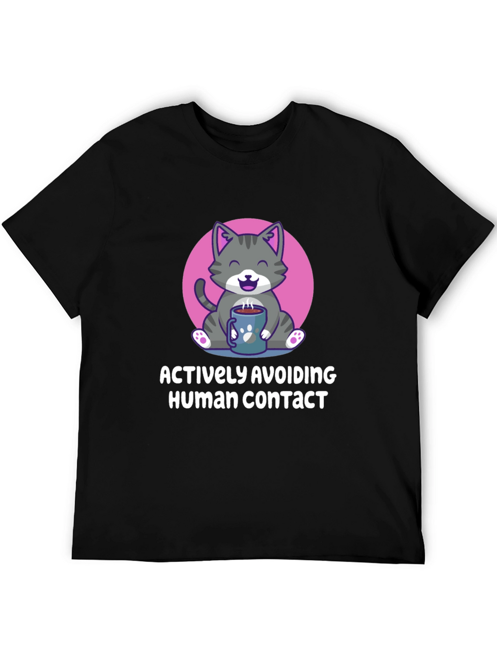Actively Avoiding Human Contact Cat Graphic T-Shirt