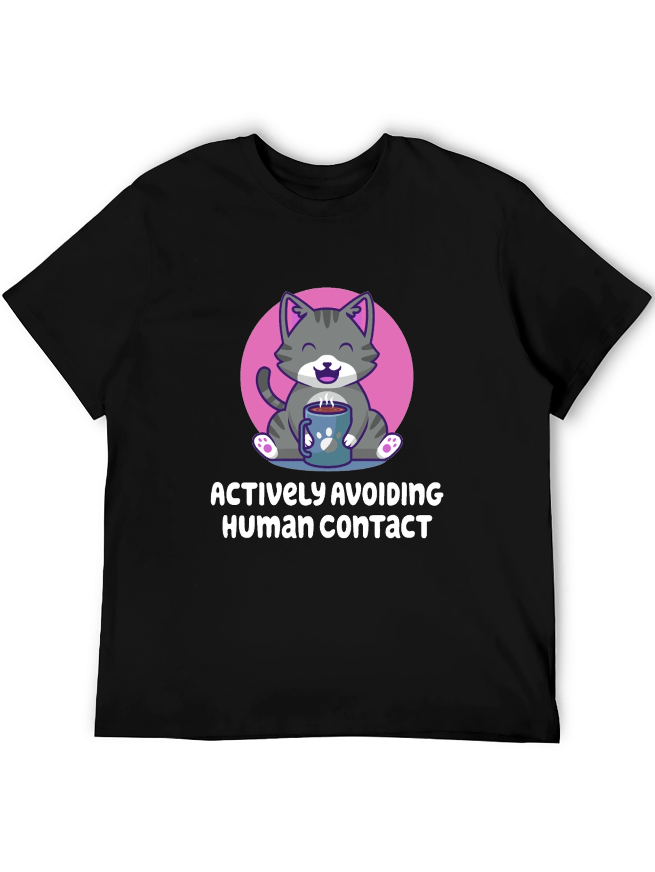 Actively Avoiding Human Contact Cat Graphic T-Shirt