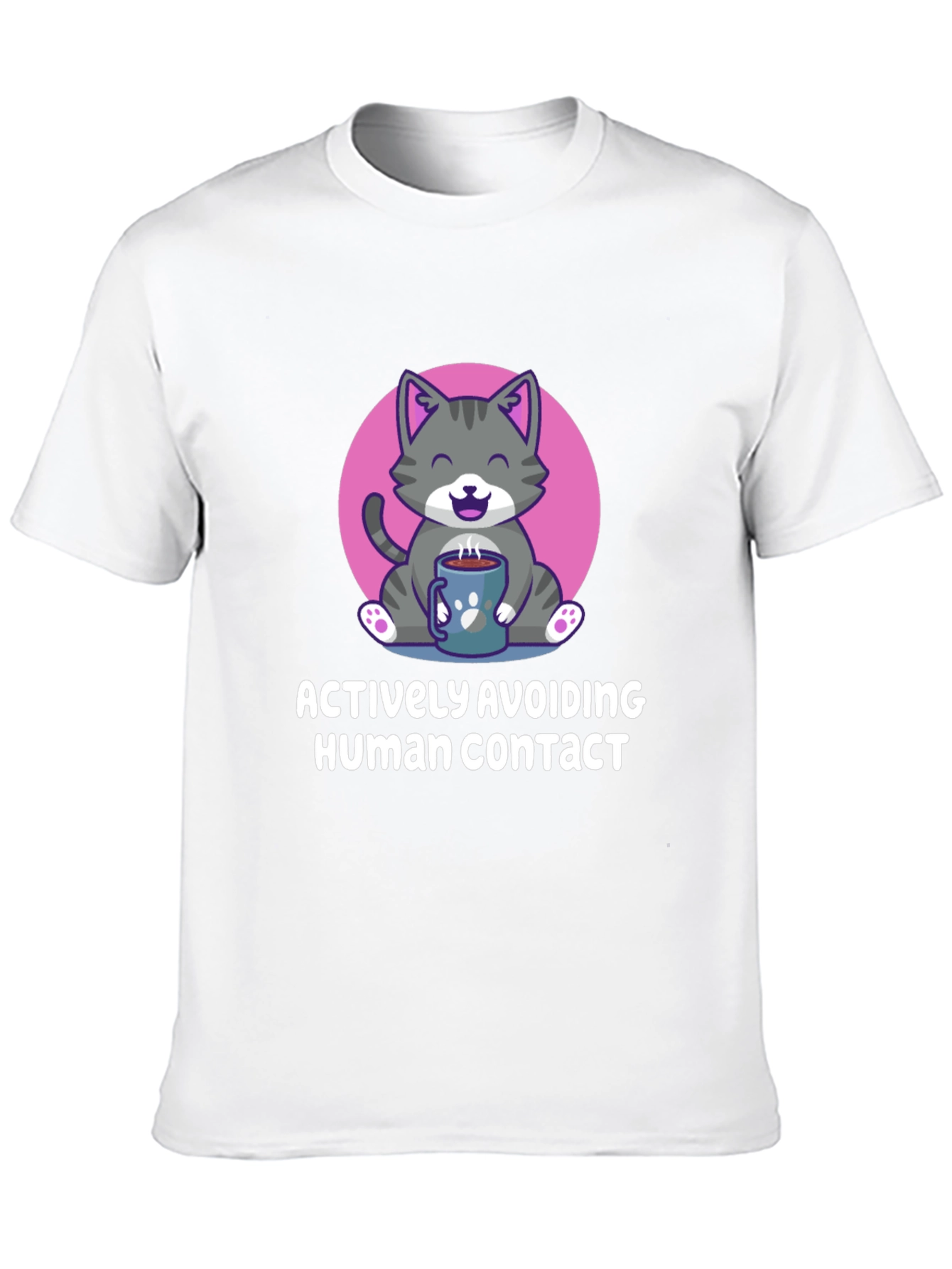 Actively Avoiding Human Contact Cat Graphic T-Shirt