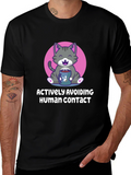 Actively Avoiding Human Contact Cat Graphic T-Shirt