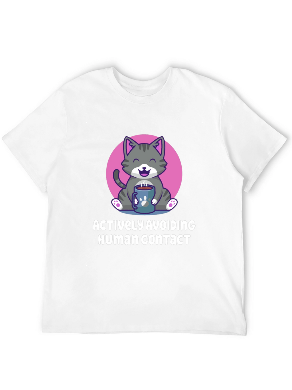 Actively Avoiding Human Contact Cat Graphic T-Shirt