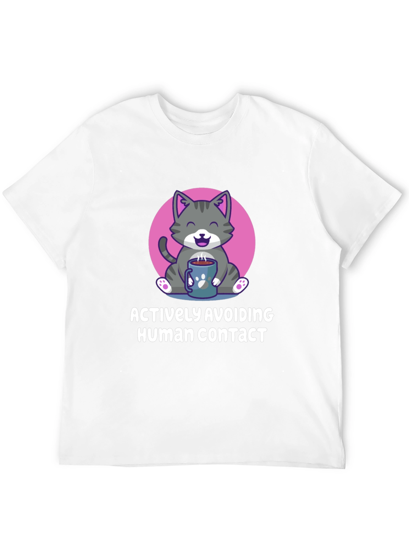 Actively Avoiding Human Contact Cat Graphic T-Shirt