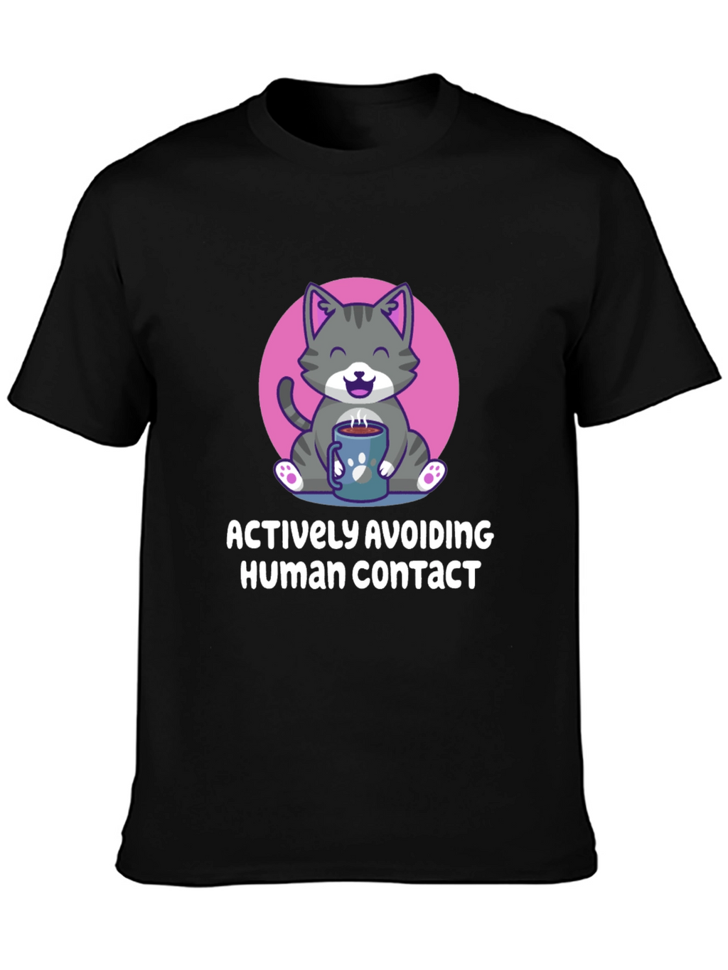 Actively Avoiding Human Contact Cat Graphic T-Shirt