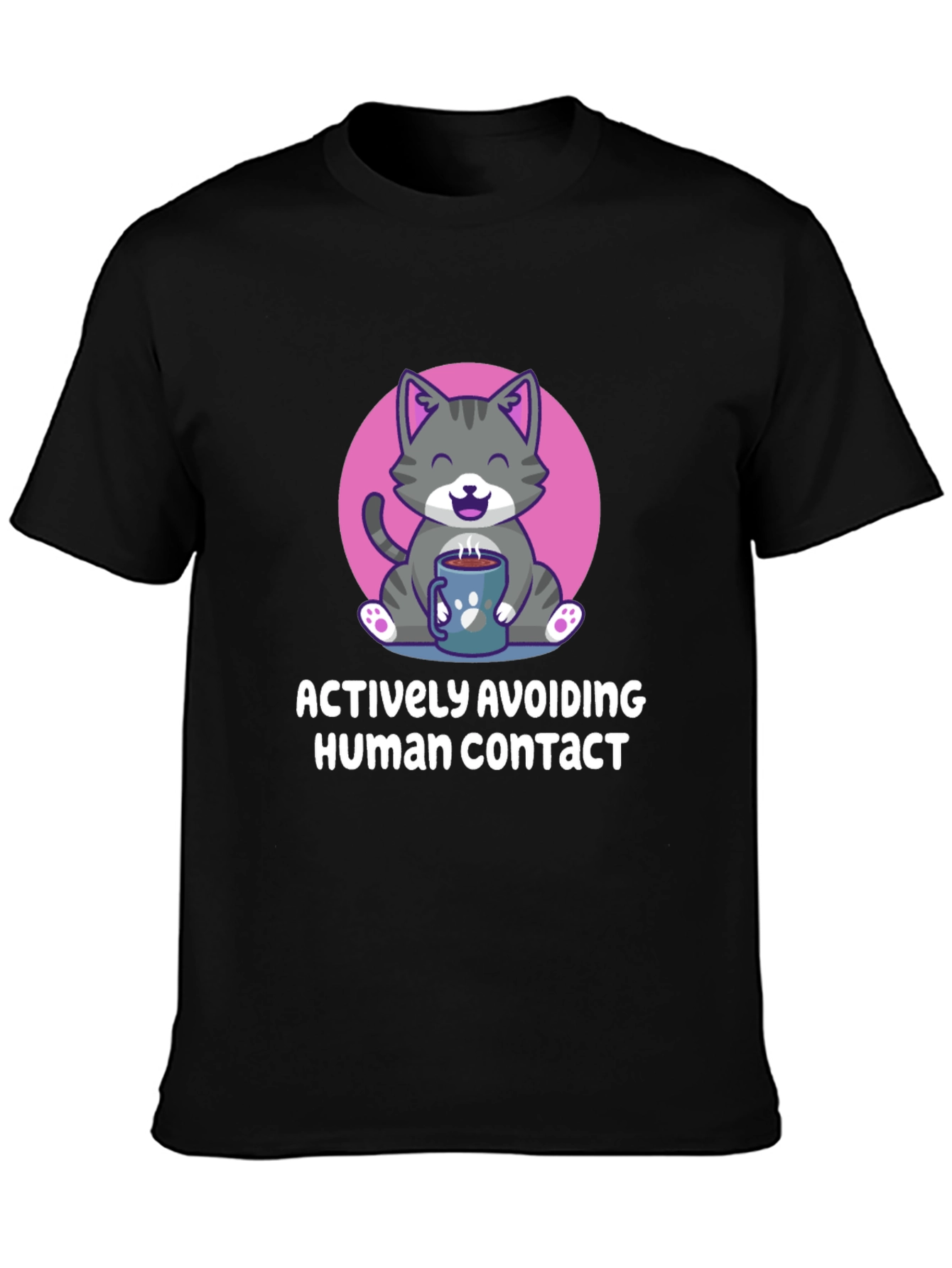 Actively Avoiding Human Contact Cat Graphic T-Shirt