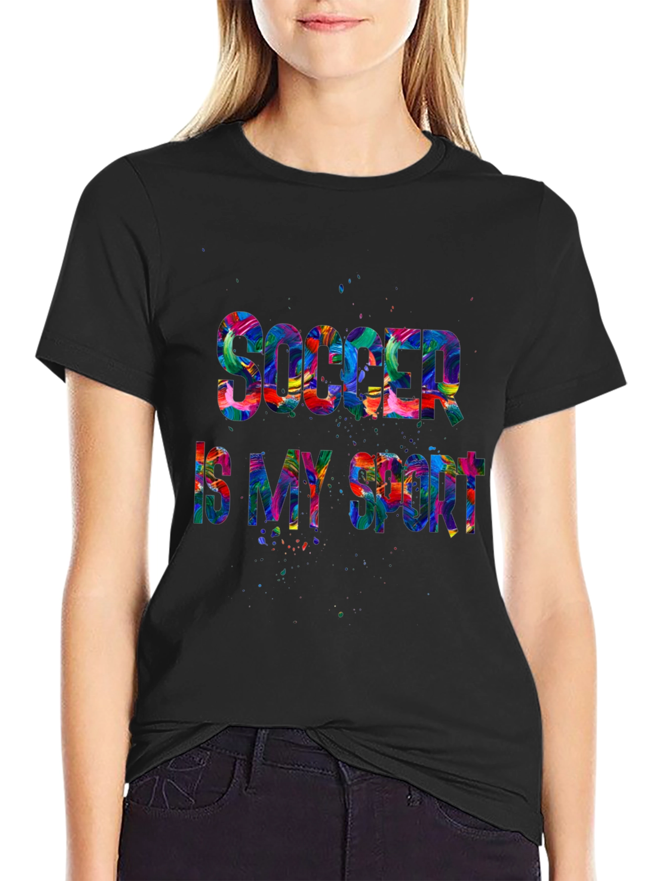 Colorful Soccer Is My Sport Graphic Tee