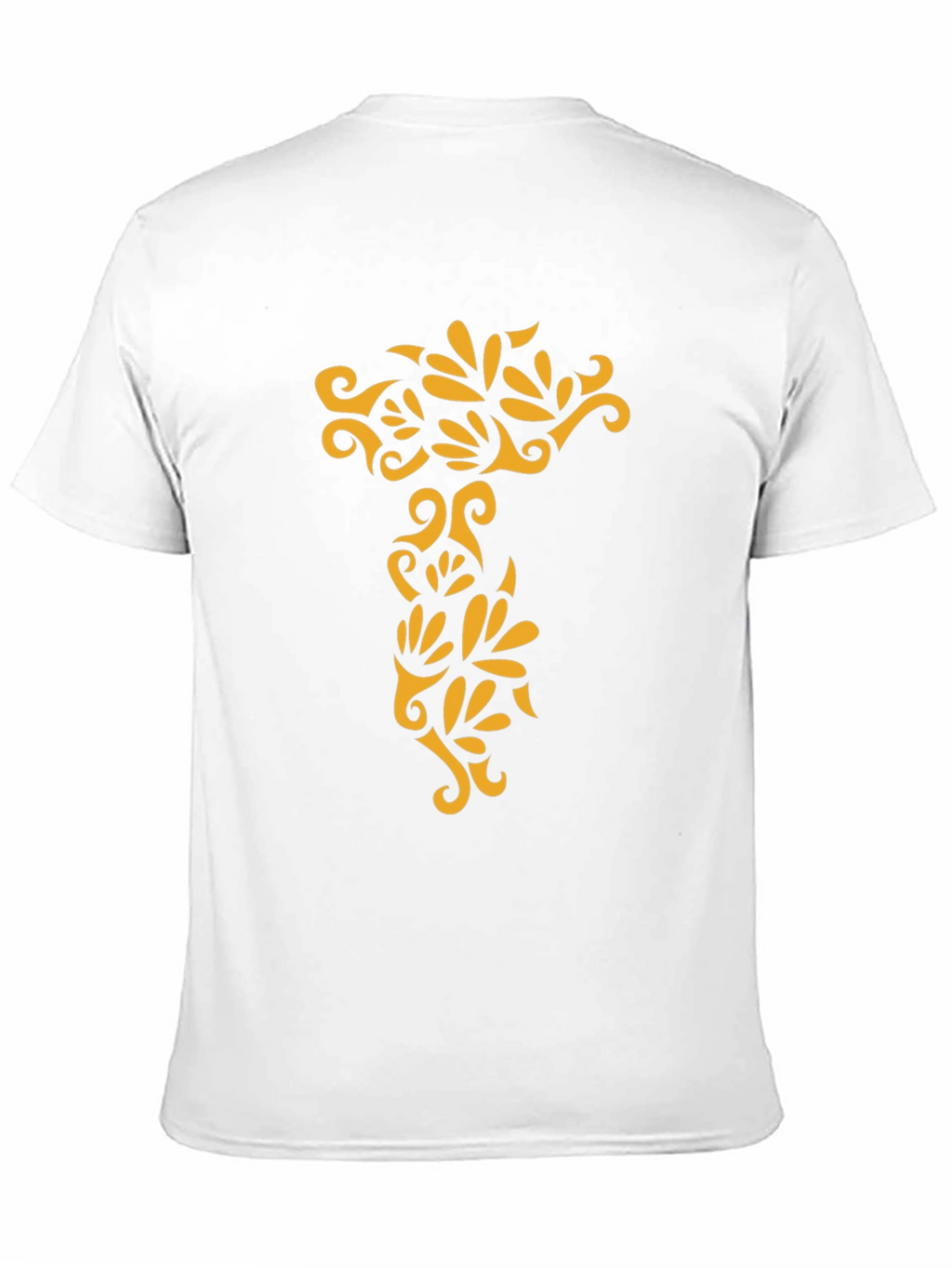 Black Tee with Ornamental Gold Design