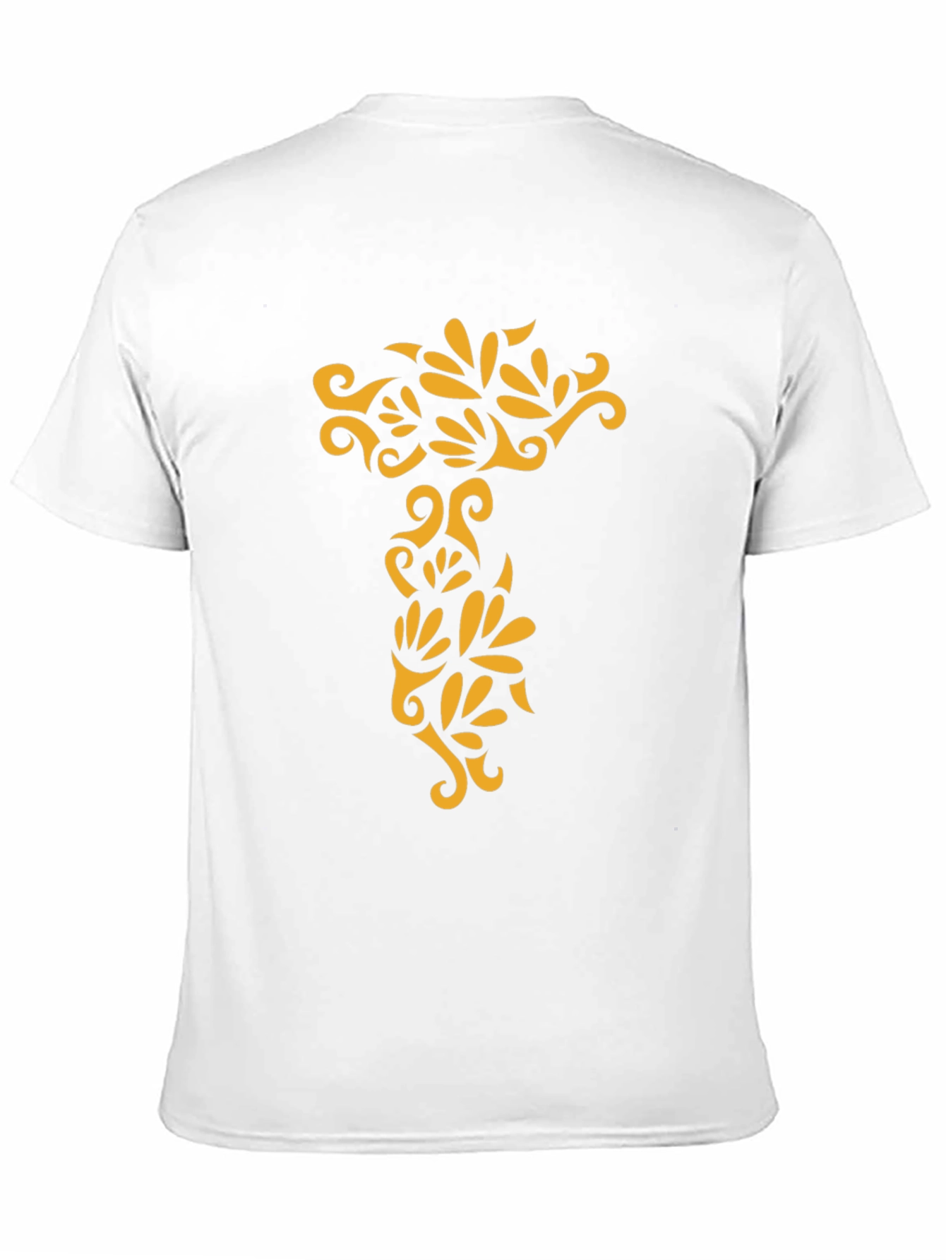 Black Tee with Ornamental Gold Design