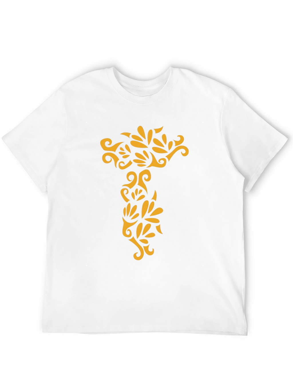 Black Tee with Ornamental Gold Design