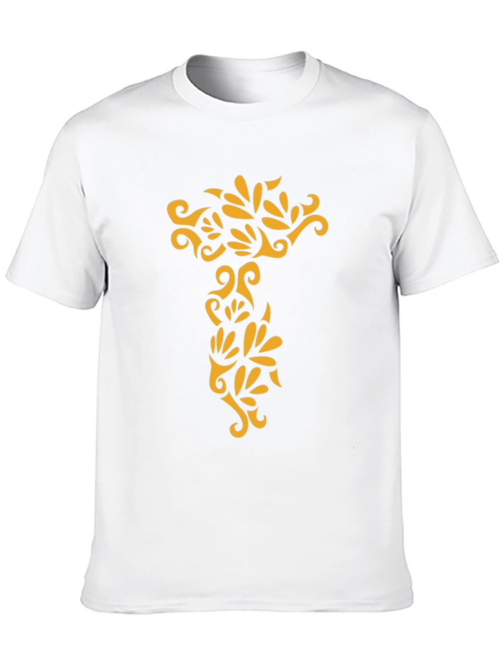 Black Tee with Ornamental Gold Design