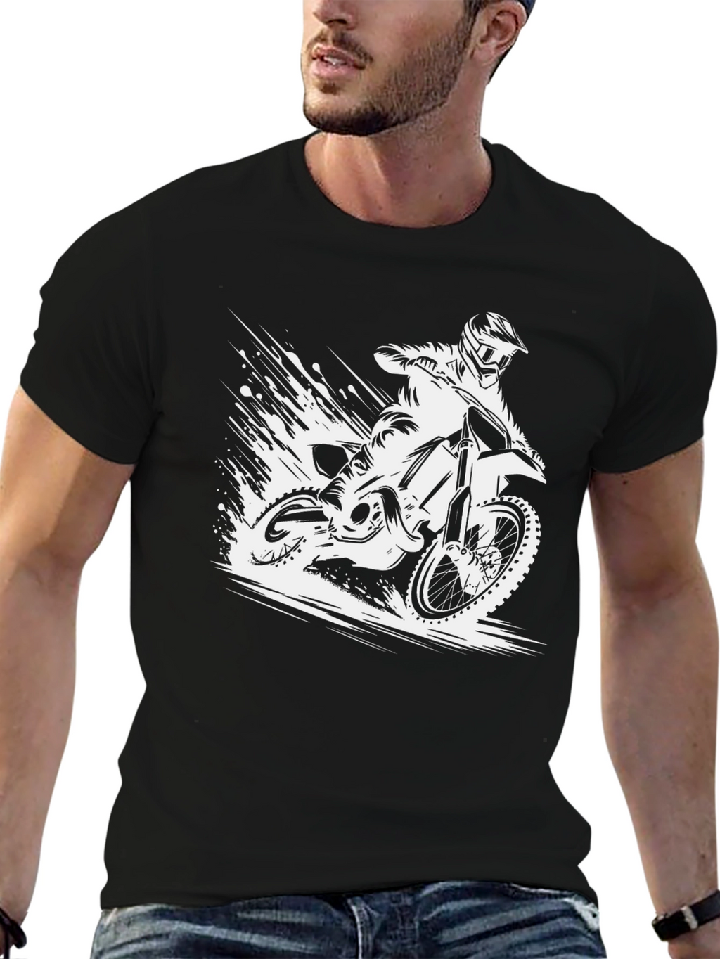 Dirt Bike Graphic Tee - Black Motocross T-Shirt