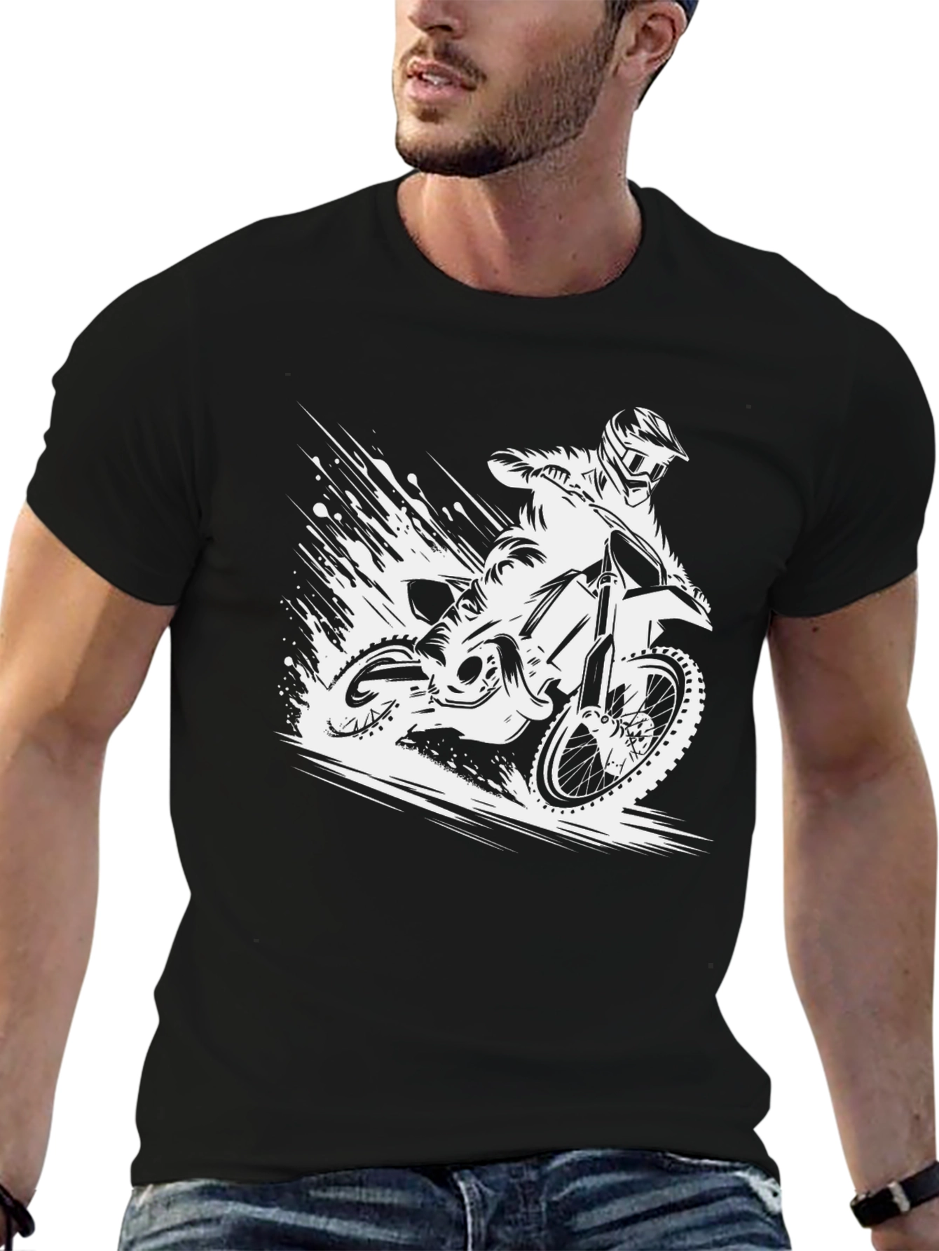 Dirt Bike Graphic Tee - Black Motocross T-Shirt
