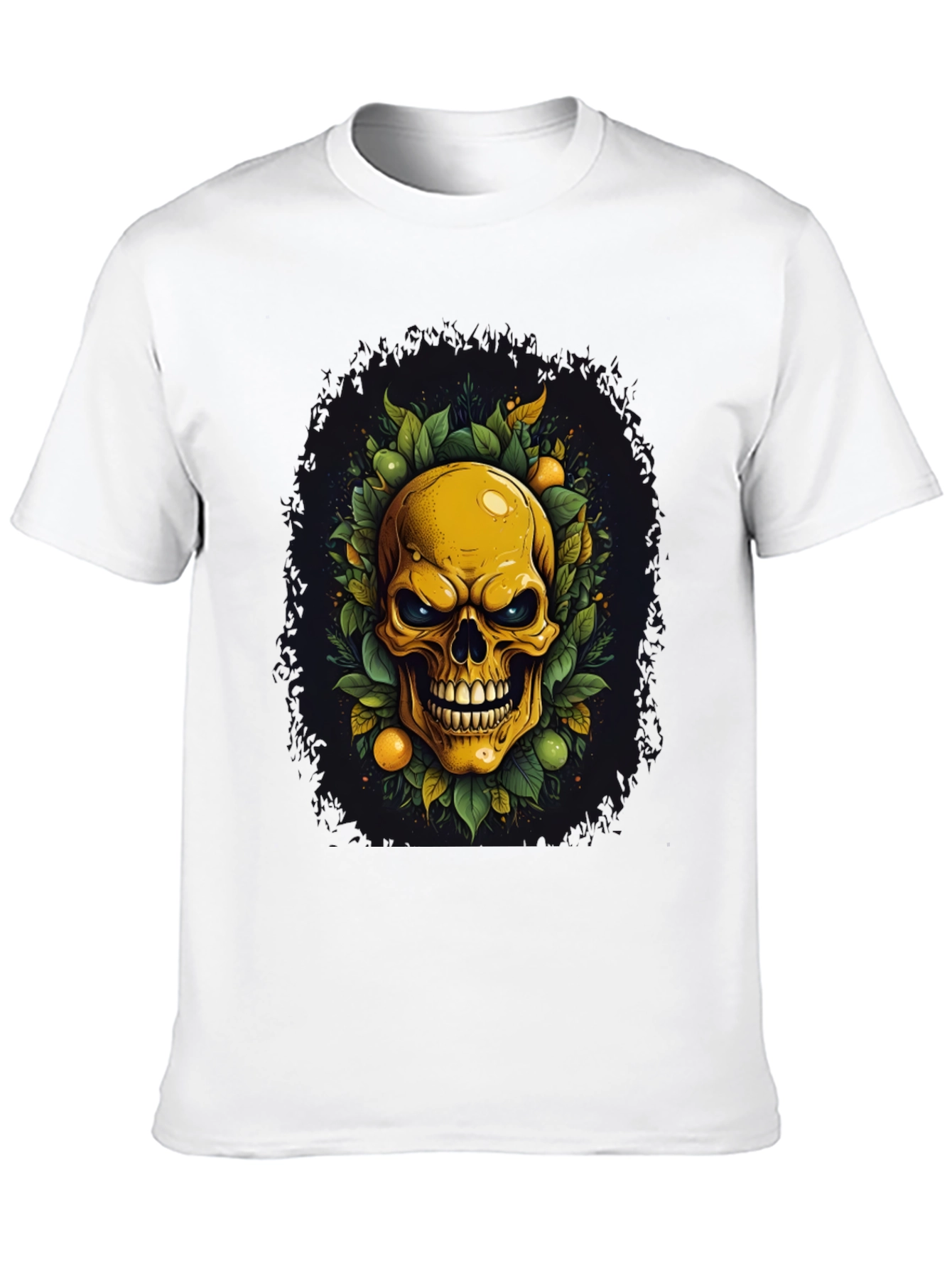 Skull & Fruit Graphic Tee - Edgy Style