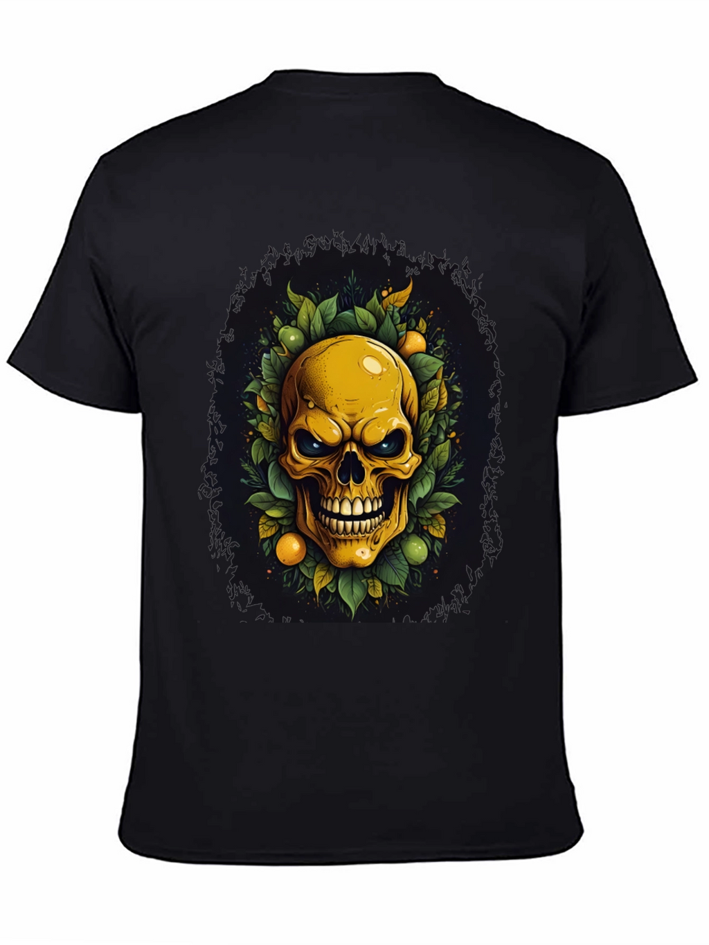 Skull & Fruit Graphic Tee - Edgy Style