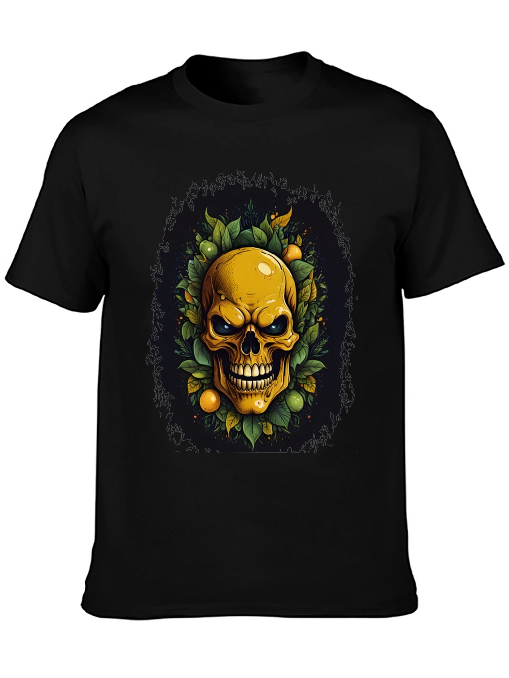 Skull & Fruit Graphic Tee - Edgy Style
