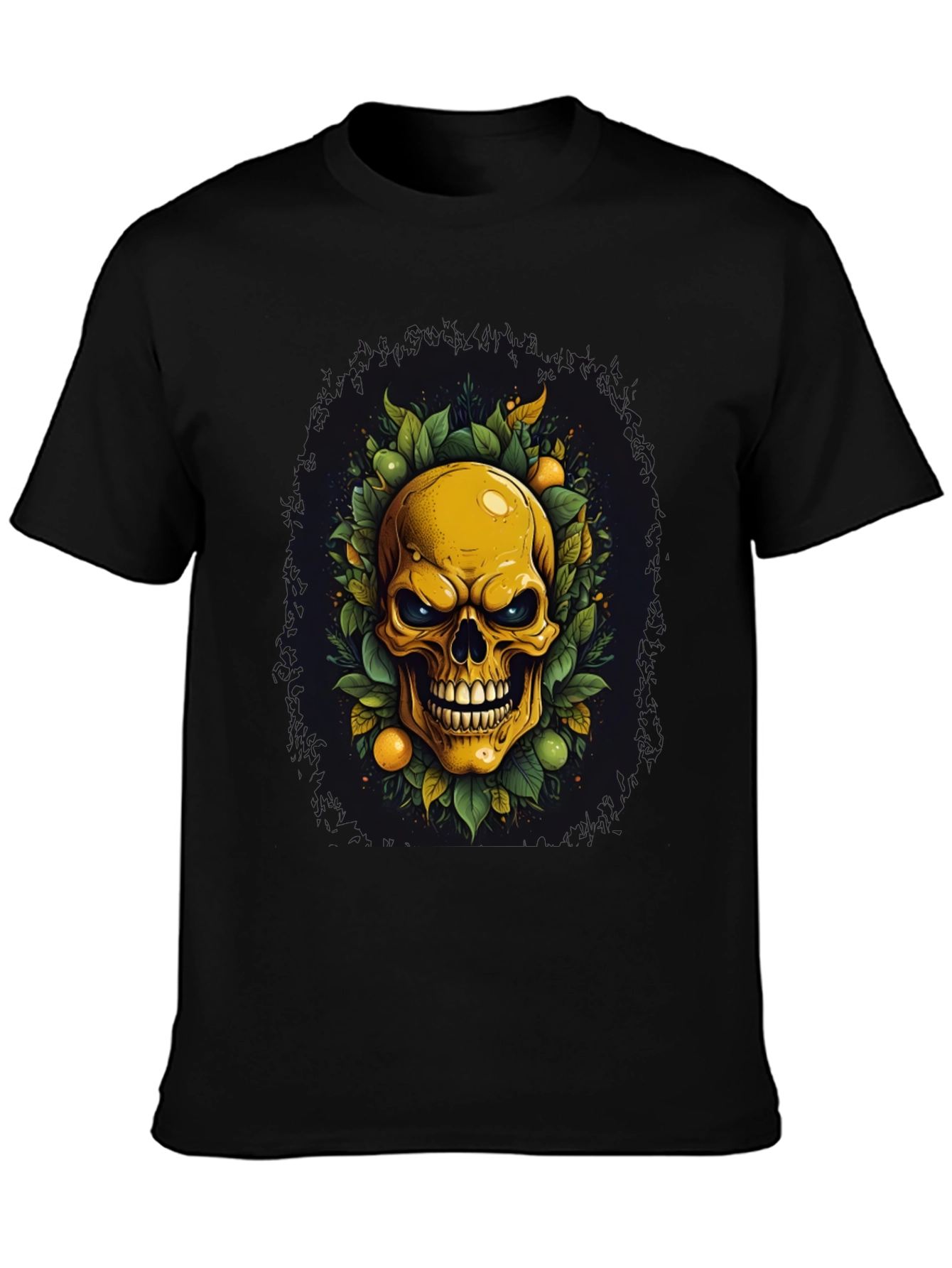 Skull & Fruit Graphic Tee - Edgy Style