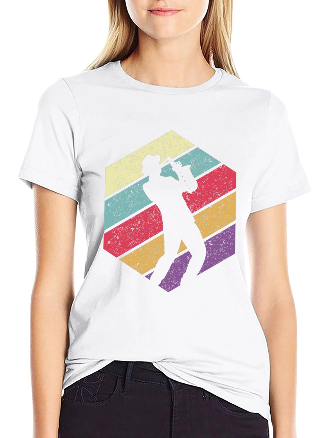 Retro Saxophone Player Graphic T-Shirt - Cool Jazz Tee