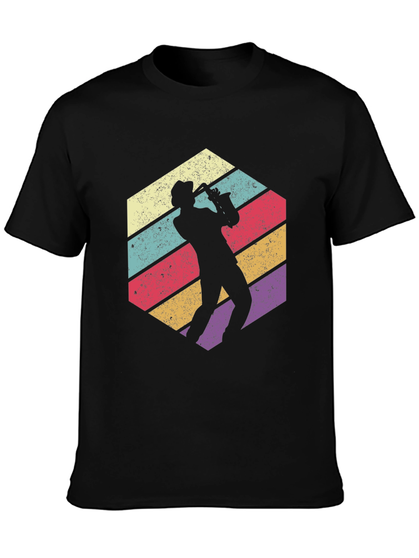 Retro Saxophone Player Graphic T-Shirt - Cool Jazz Tee