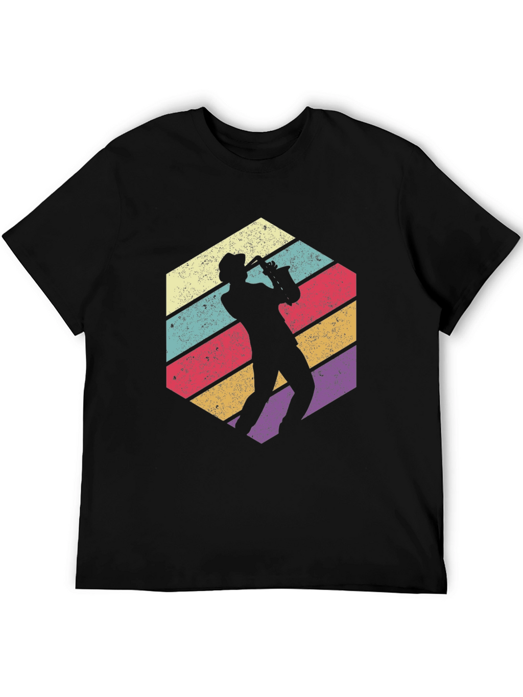 Retro Saxophone Player Graphic T-Shirt - Cool Jazz Tee