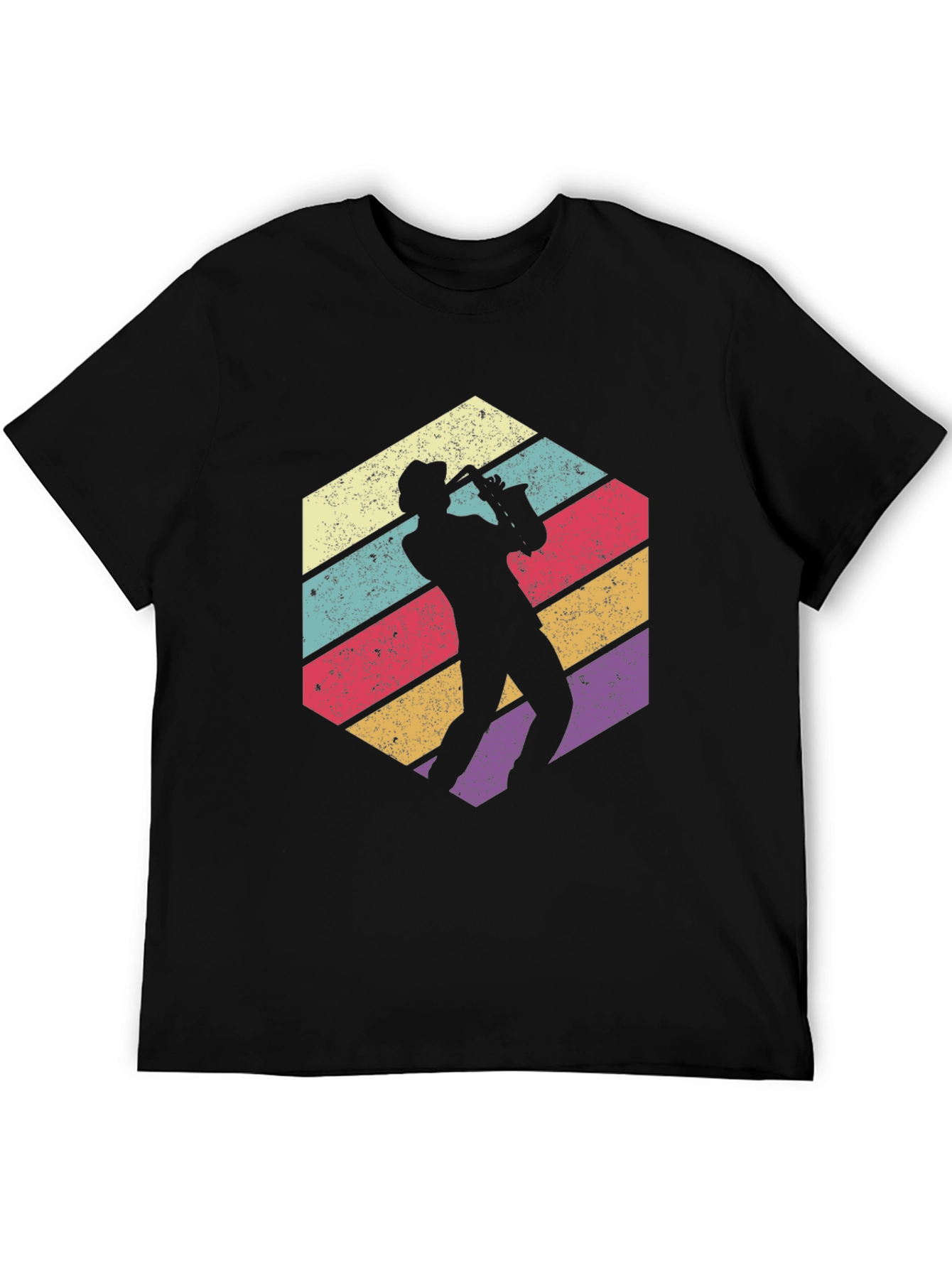 Retro Saxophone Player Graphic T-Shirt - Cool Jazz Tee