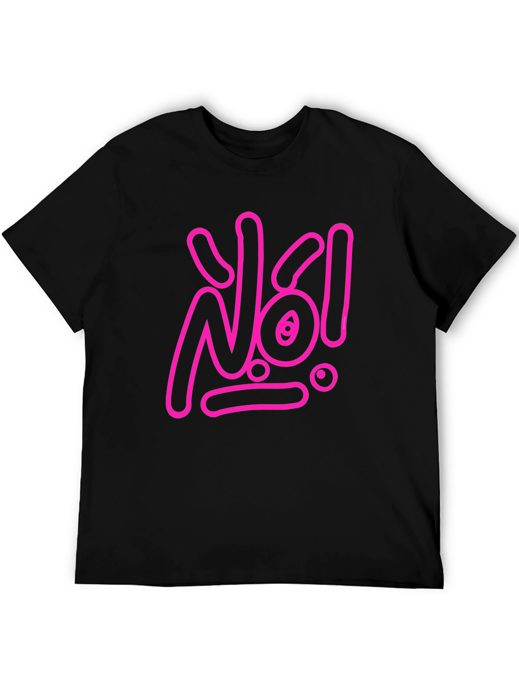 Statement Tee: Pink No! Graphic on Black