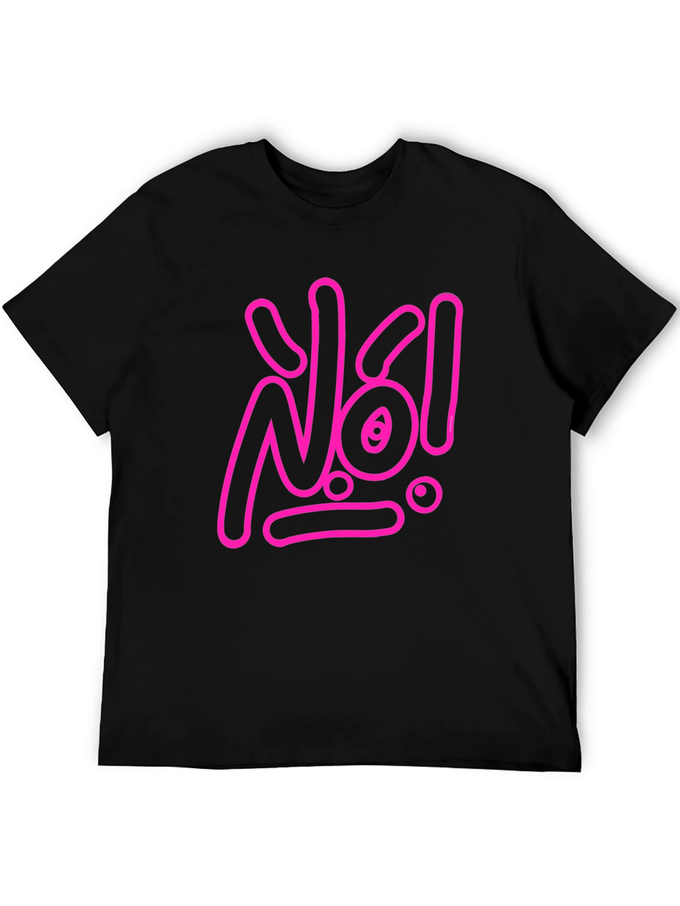 Statement Tee: Pink No! Graphic on Black