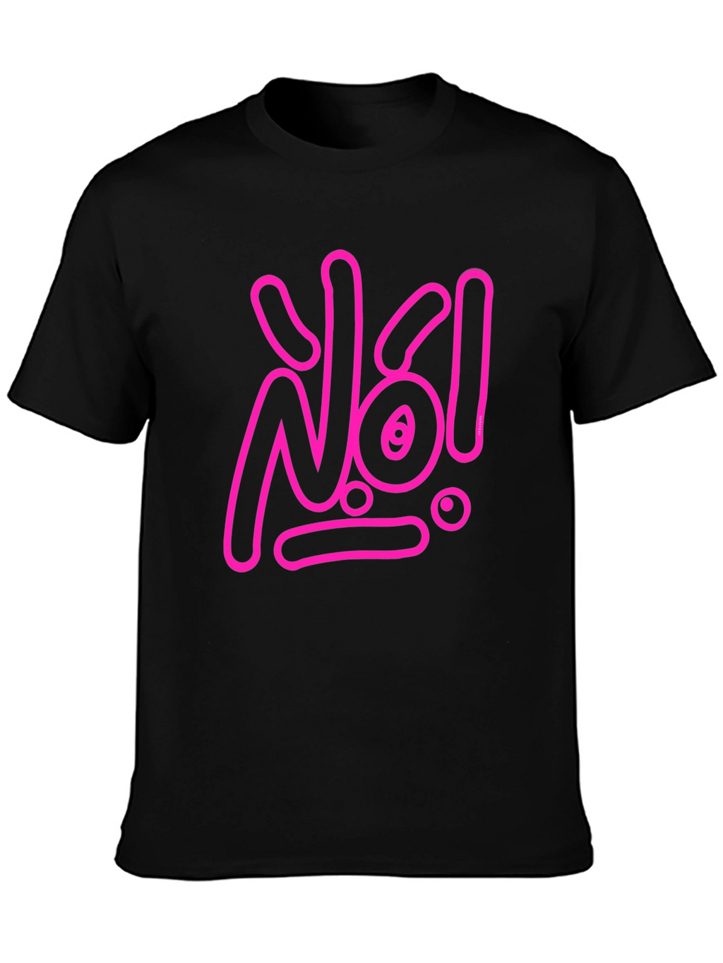 Statement Tee: Pink No! Graphic on Black