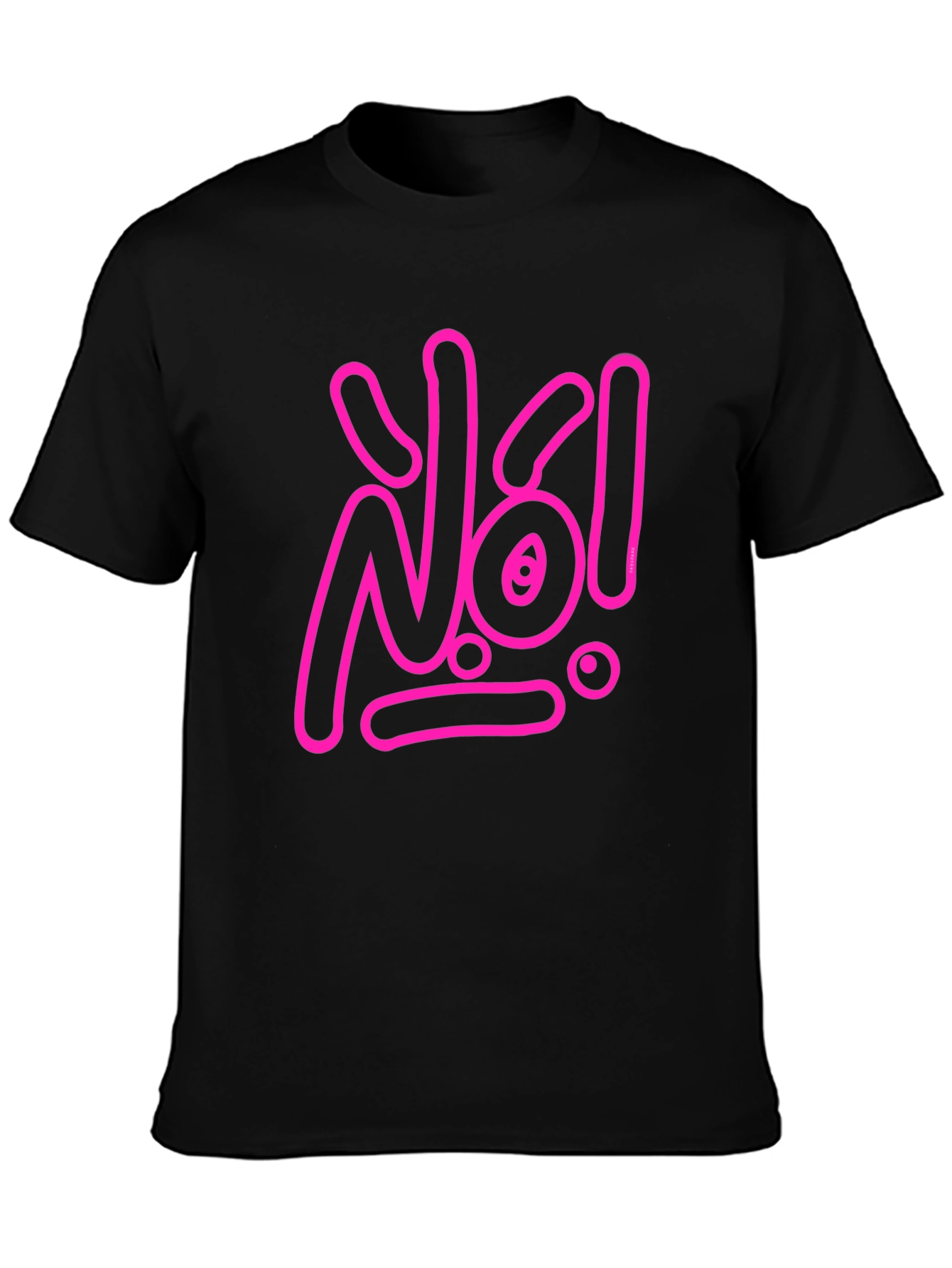 Statement Tee: Pink No! Graphic on Black