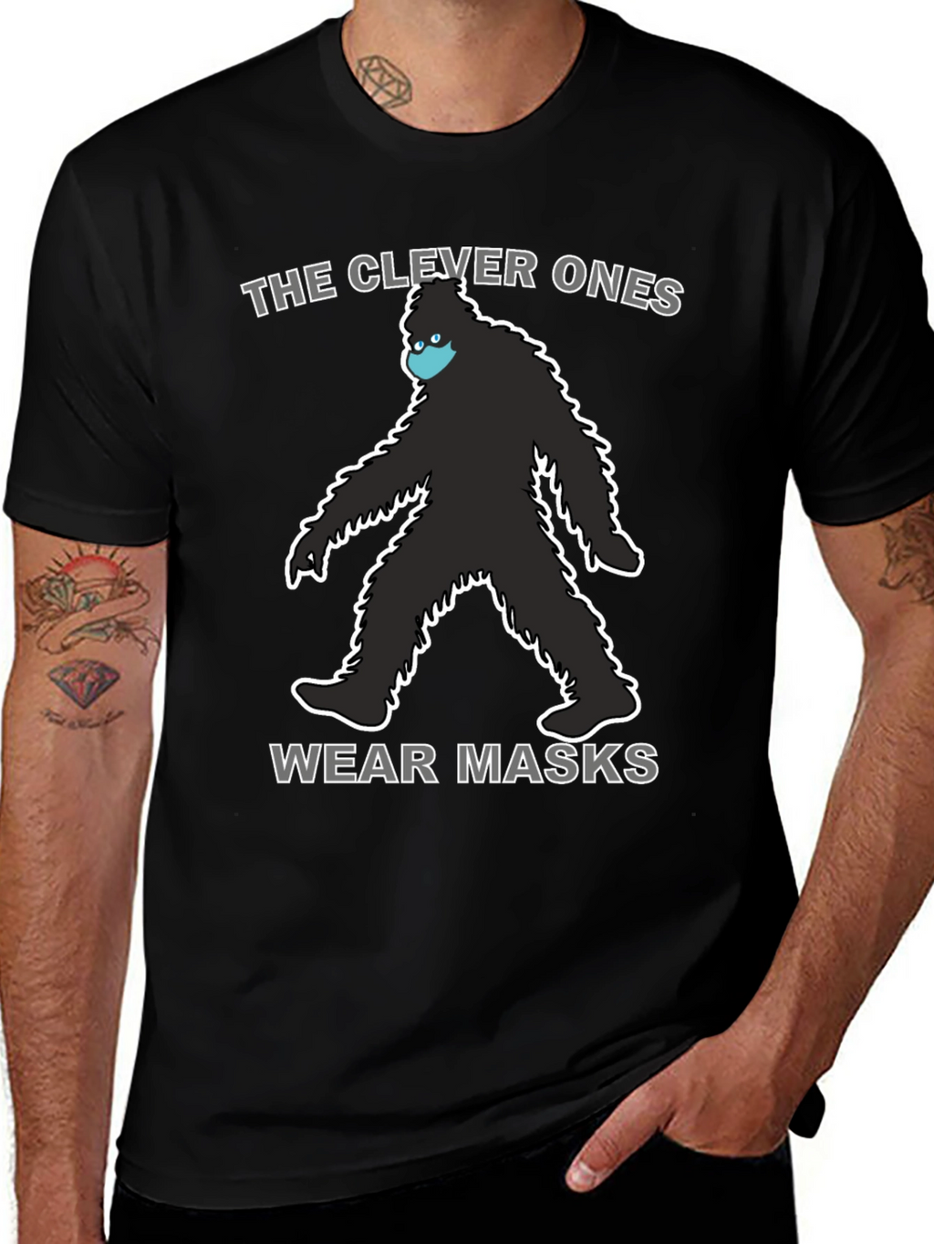 Clever Ones Wear Masks Bigfoot T-Shirt
