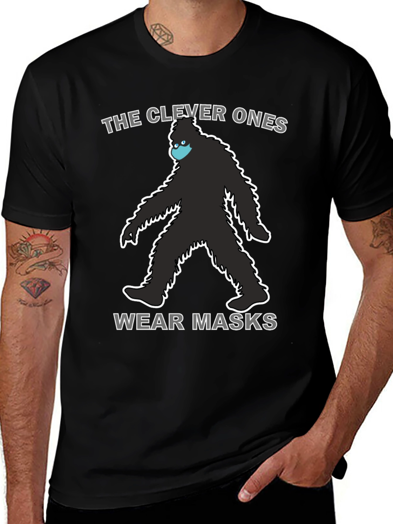 Clever Ones Wear Masks Bigfoot T-Shirt