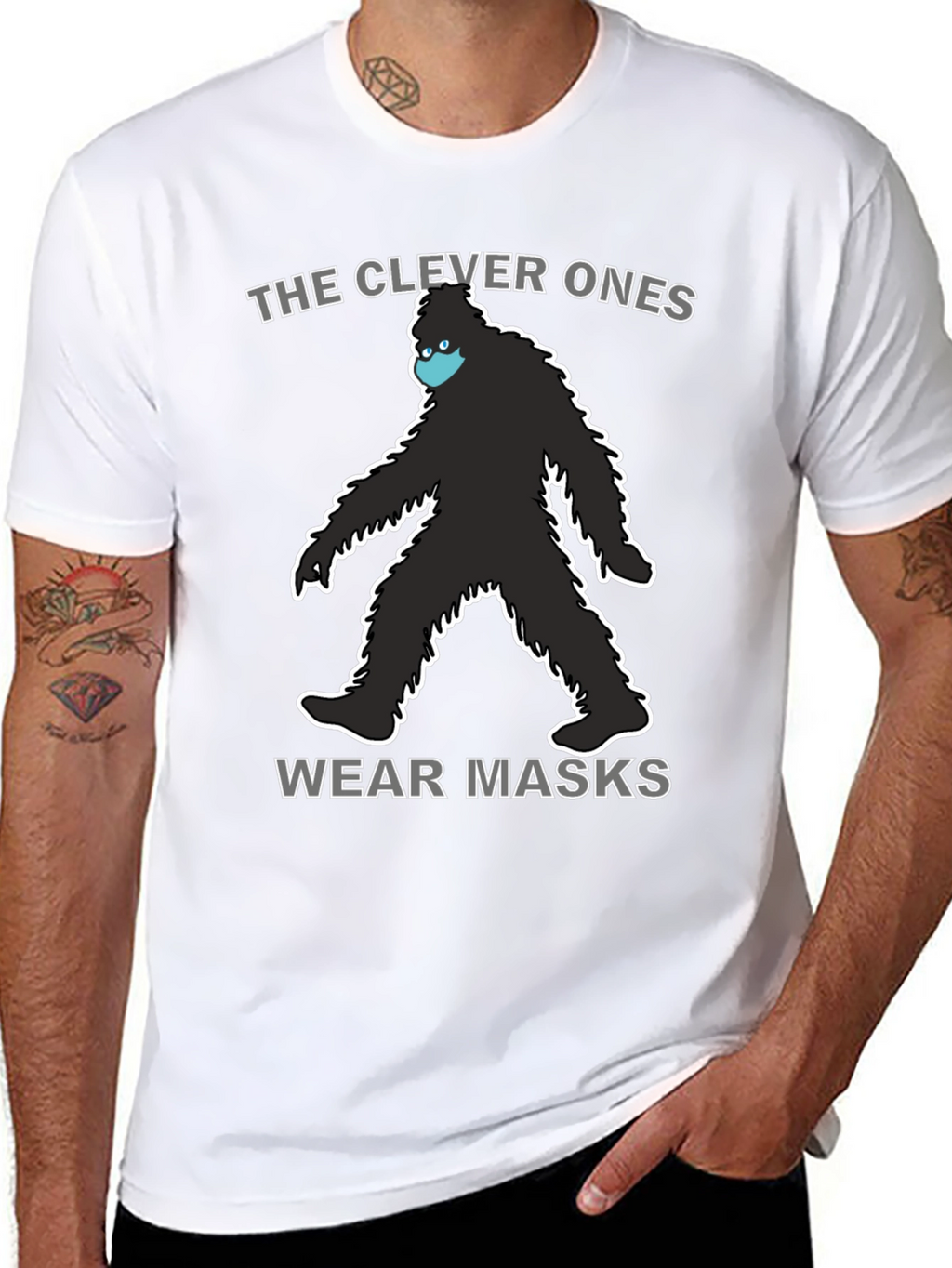 Clever Ones Wear Masks Bigfoot T-Shirt