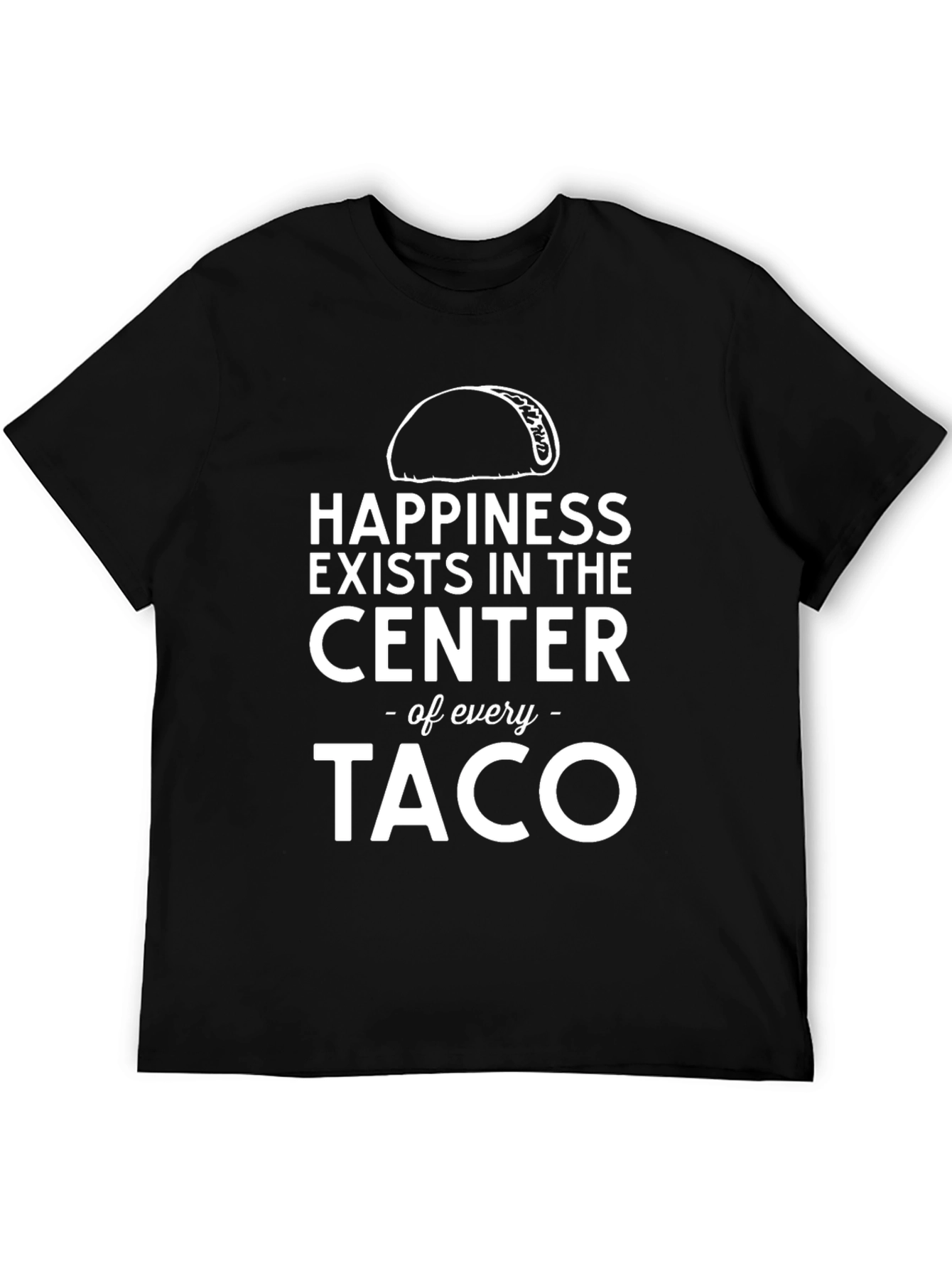 Happiness in Every Taco Graphic Tee - Black