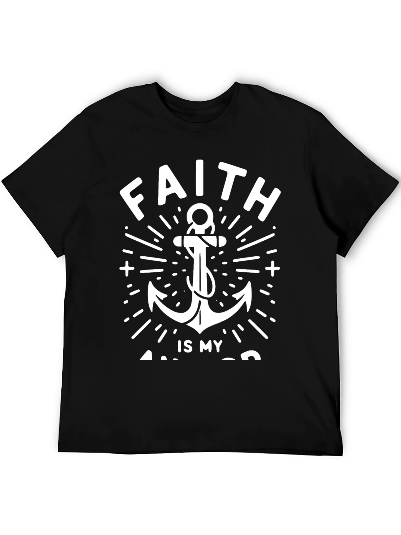 Faith Anchor Graphic Tee - Black