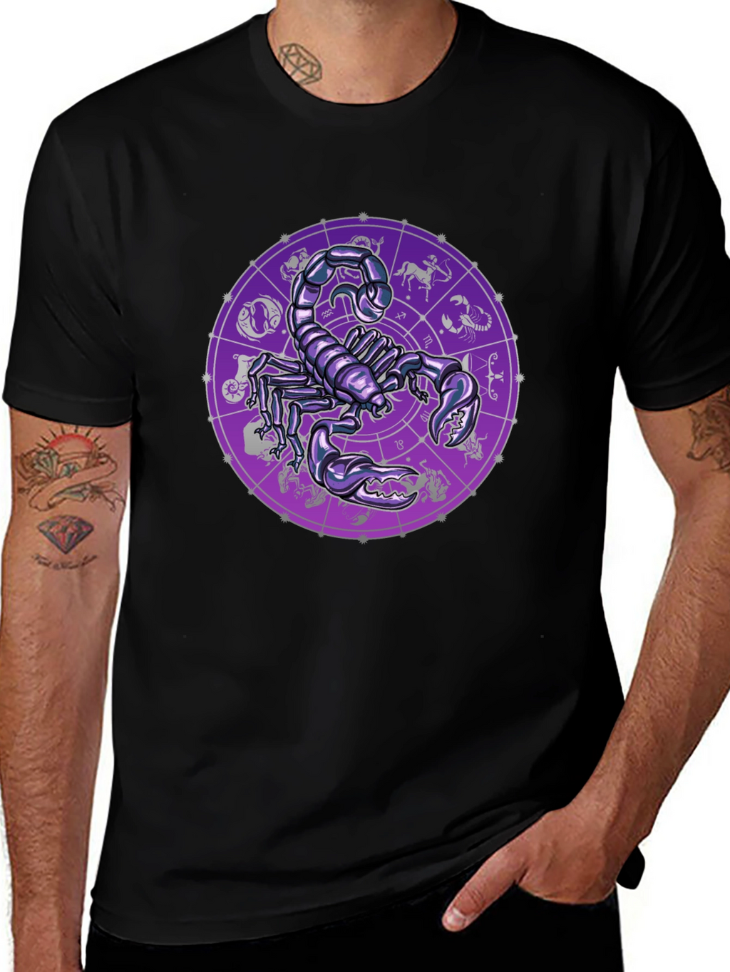 Scorpio Zodiac Graphic Tee - Black