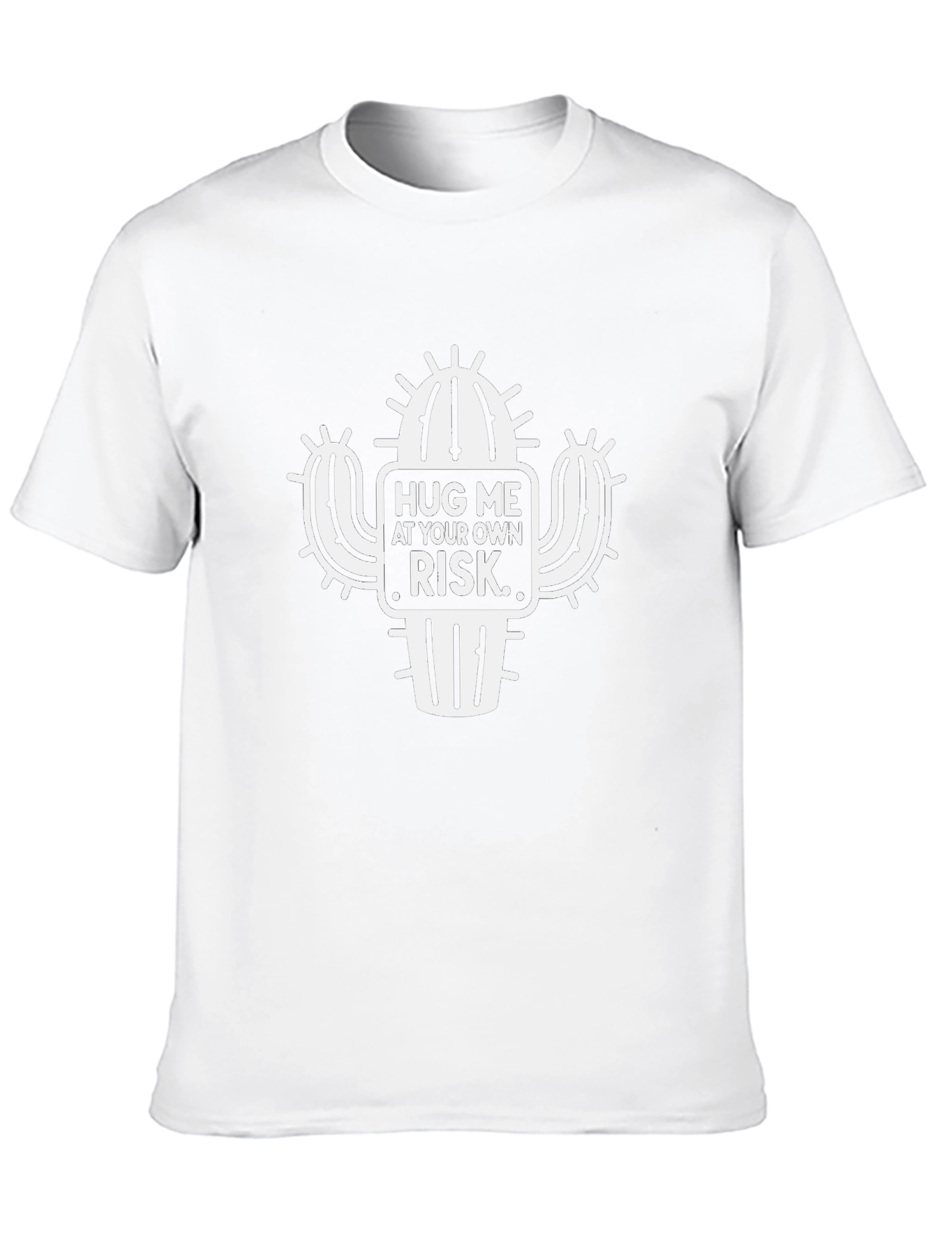Hug Me At Your Own Risk Cactus Black T-Shirt