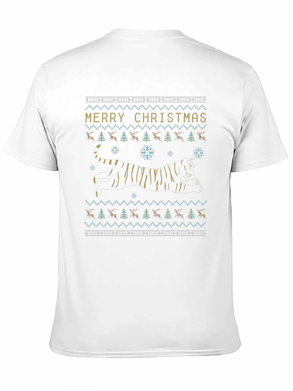 Festive Tiger Christmas Sweater T-Shirt