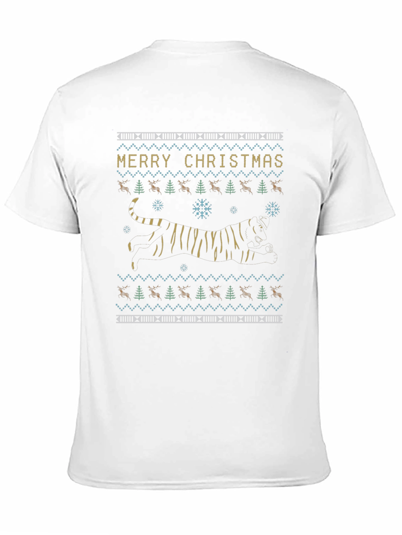 Festive Tiger Christmas Sweater T-Shirt